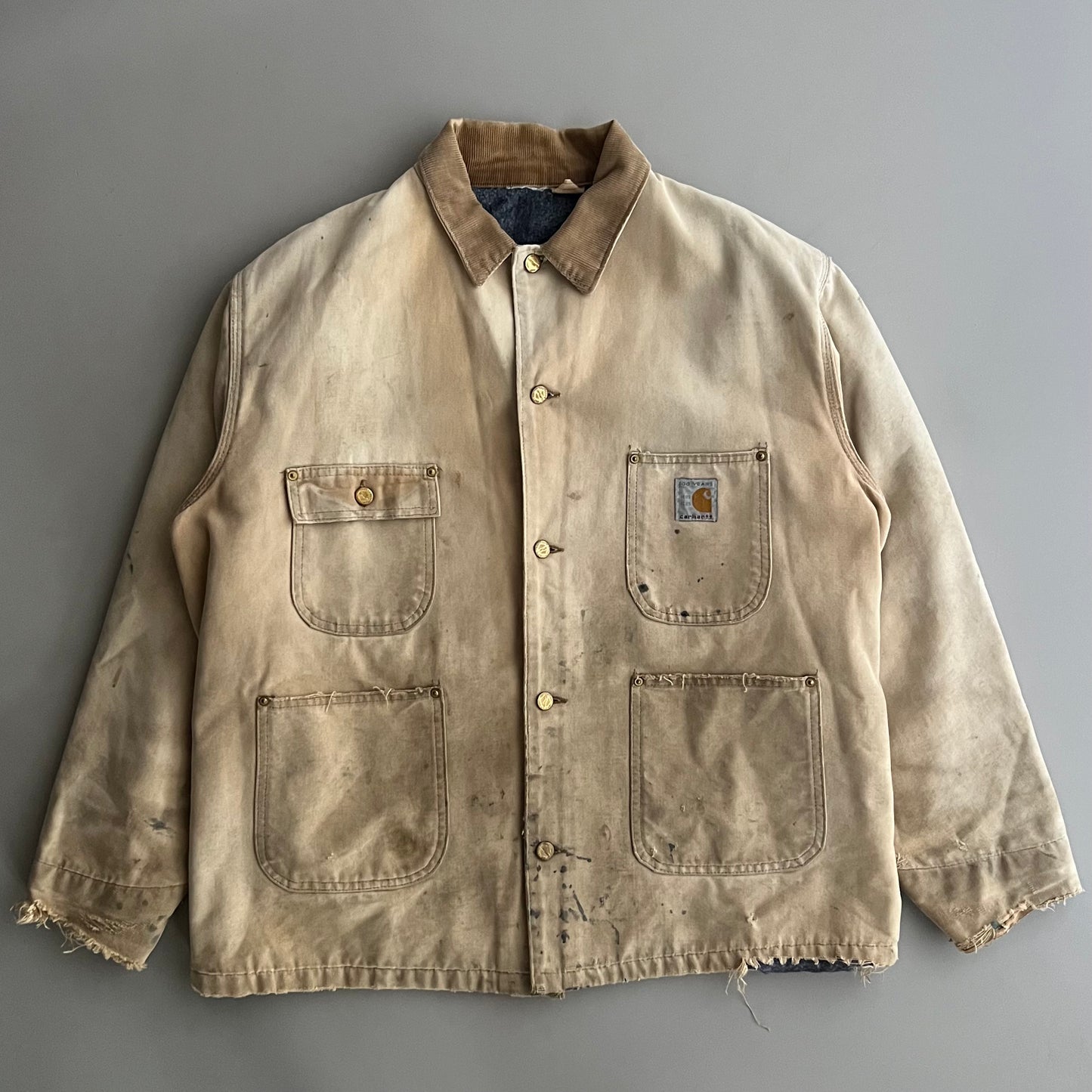 Large 1989 Distressed Carhartt 100 Years Chore Jacket