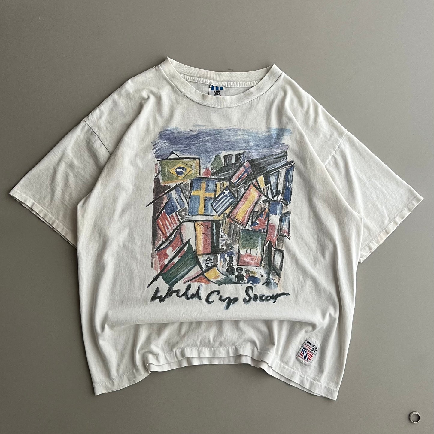 Large 1994 Adidas Brazil World Cup T-shirt