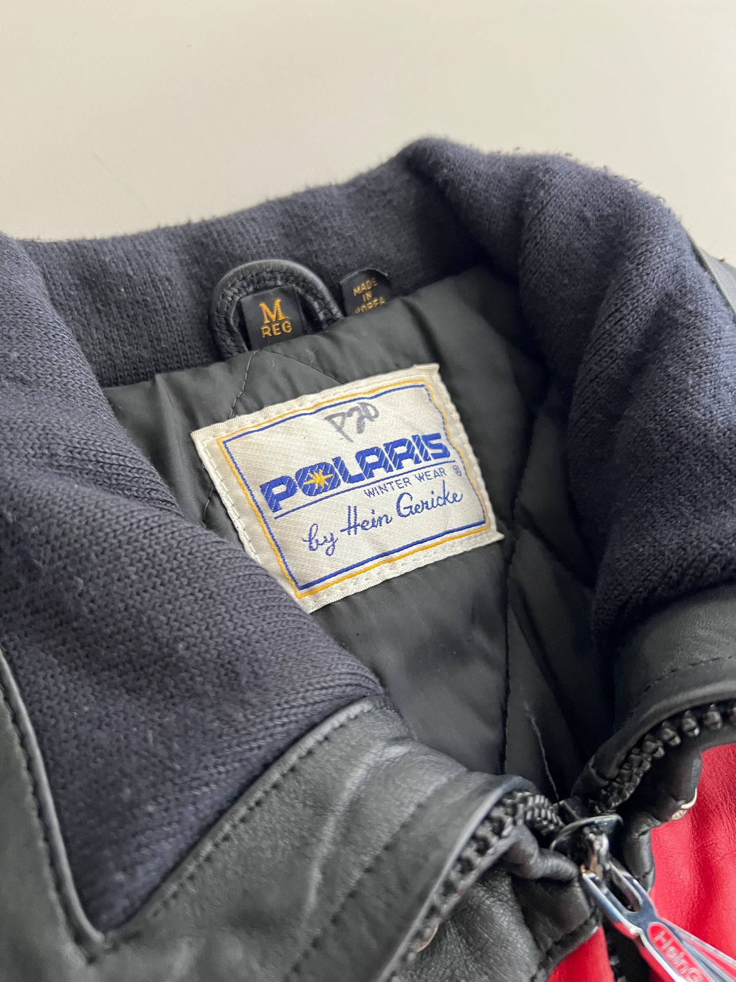 Medium 90s Polaris Indy Snowmobile Leather Jacket