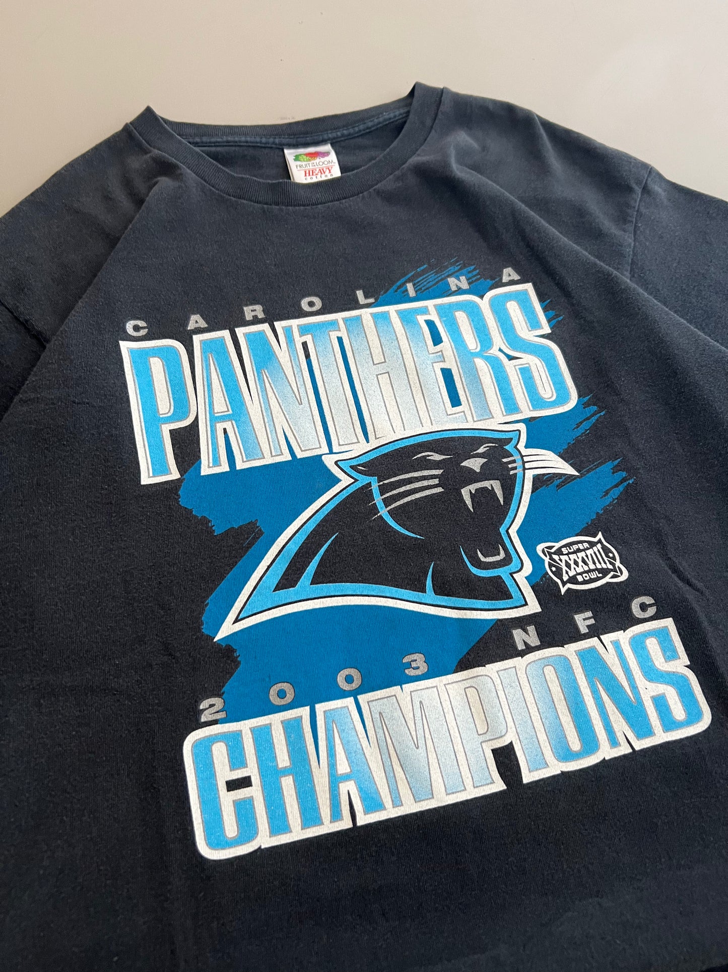 Large 2003 Carolina Panthers NFC Champions T-shirt