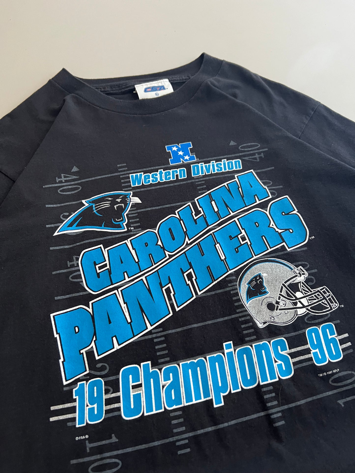 XL 1997 Carolina Panthers Western Division Champions T-shirt
