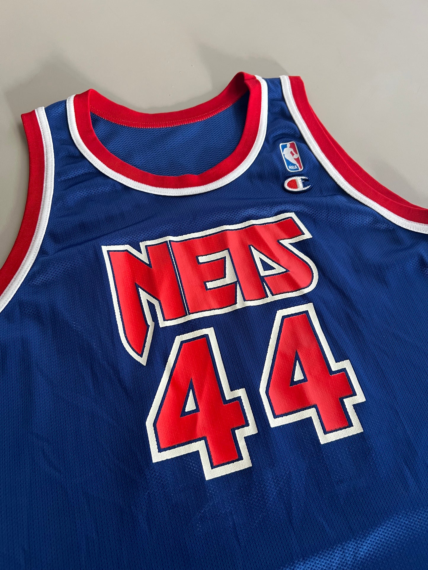 Large 90s New York Nets Derrick Coleman Jersey