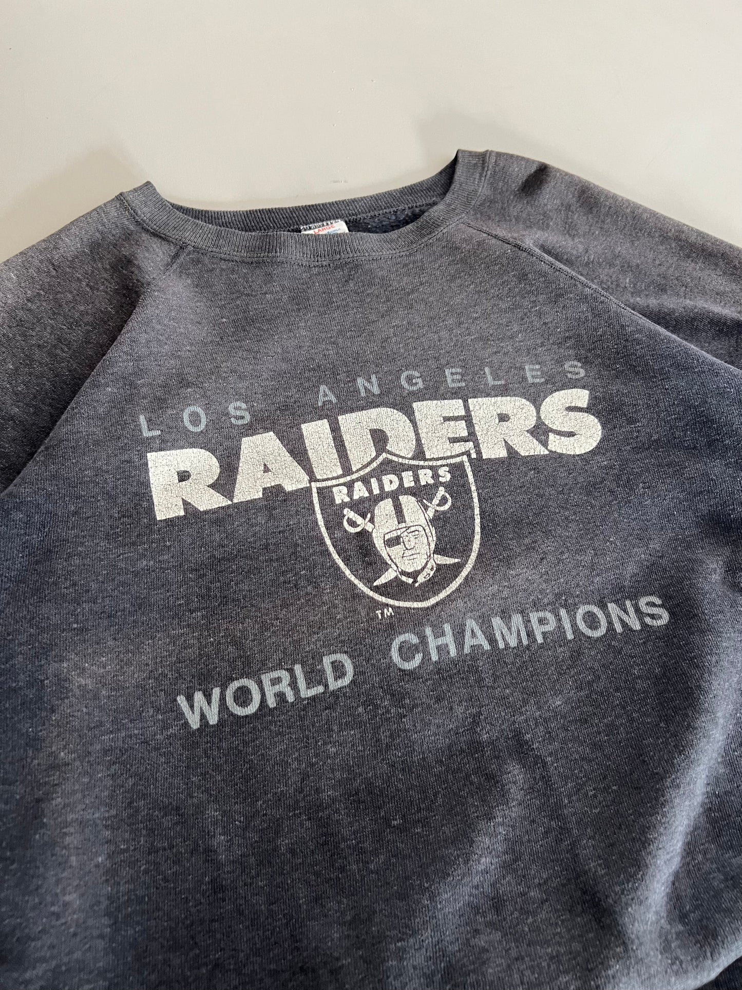 Large 80s Los Angeles Raiders World Champs Champion Sweatshirt