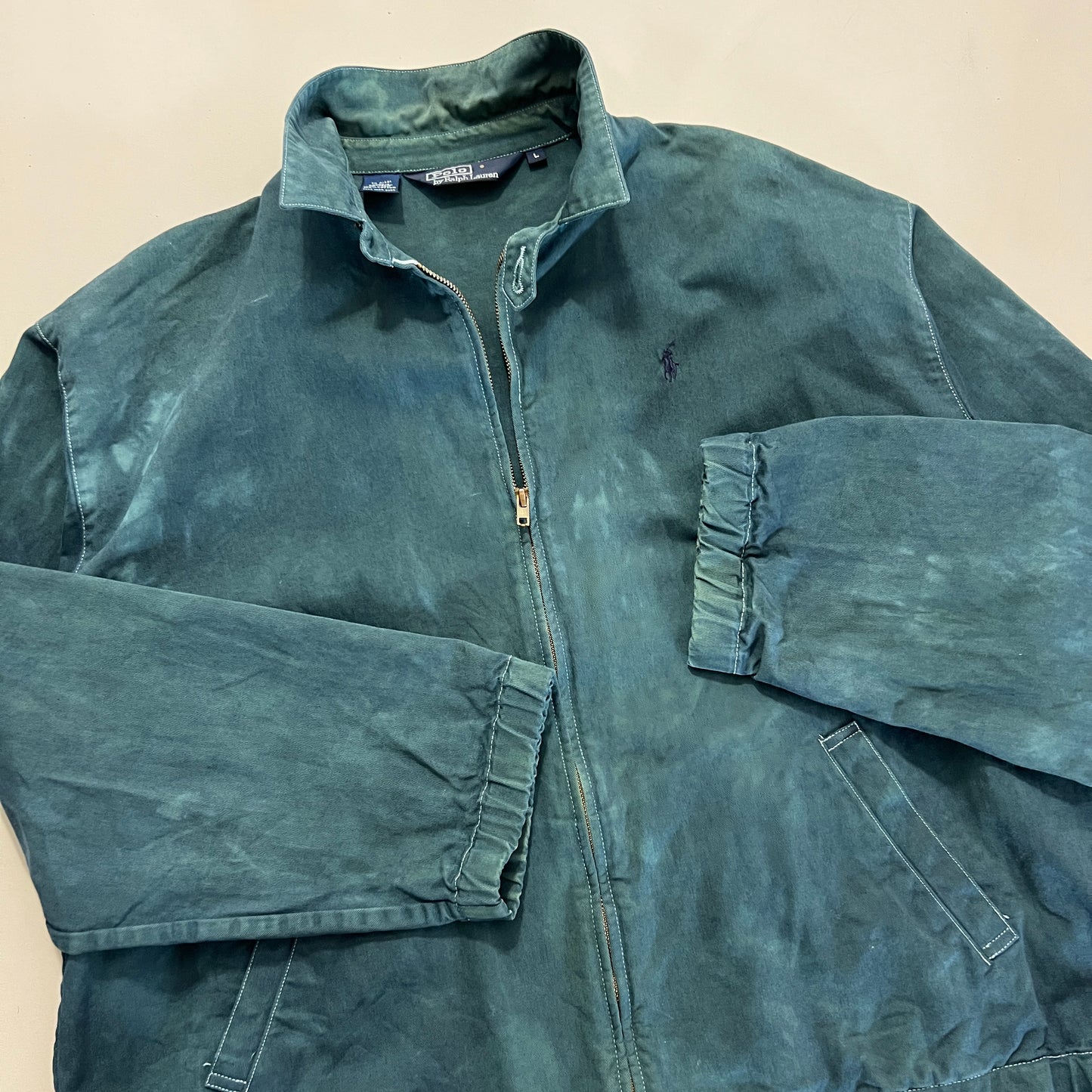 Large 1990s Polo Ralph Lauren Over Dyed Harrington Jacket