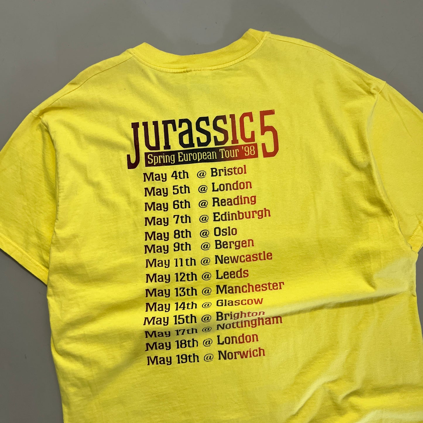 XL 1995 Jurassic 5 Spring Euro Tour T-shirt
