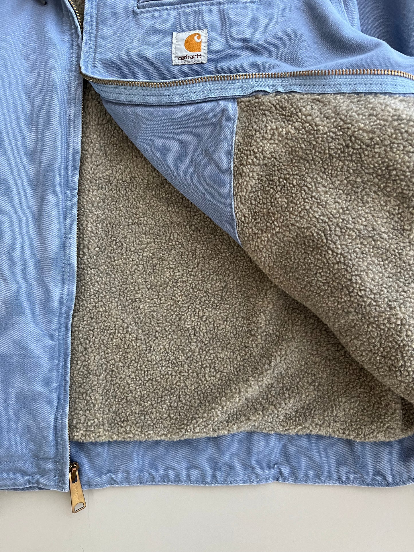 XXL Light Blue Sherpa Lined Carhartt Jacket