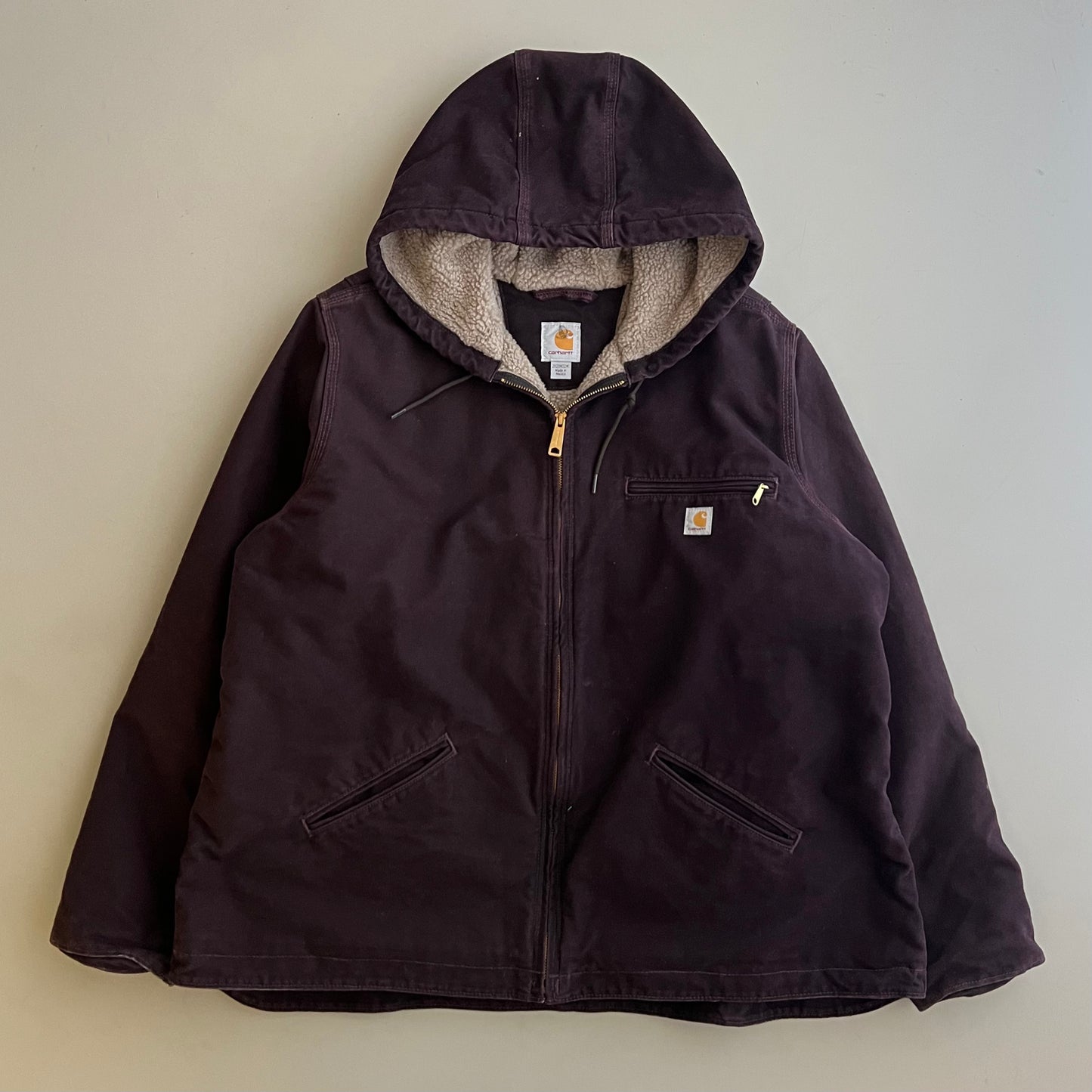 2XL 2000s Plum Carhartt Sherpa Lined Jacket