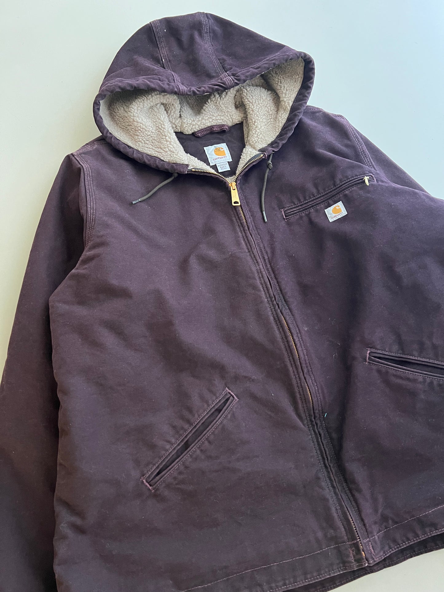 2XL 2000s Plum Carhartt Sherpa Lined Jacket