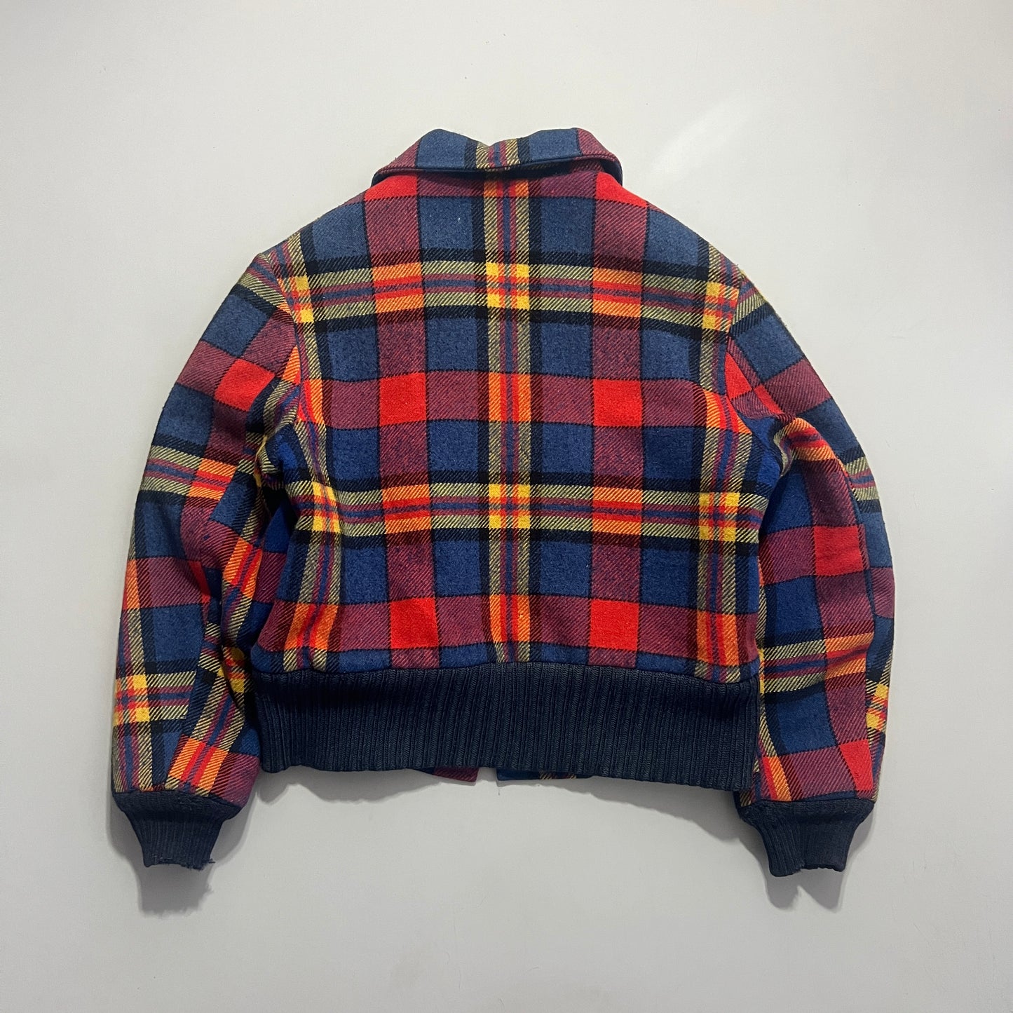 Small 1970s Plaid Van Heusen Wool Jacket