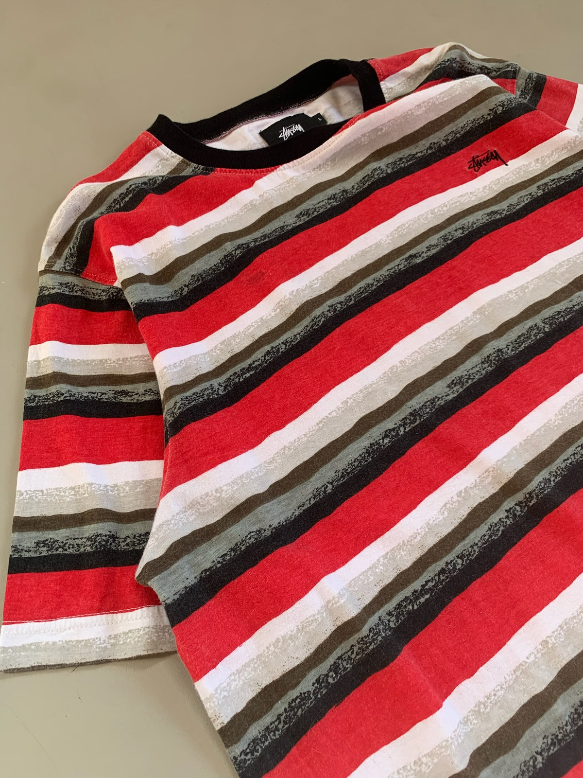 Large Stussy Striped T-shirt