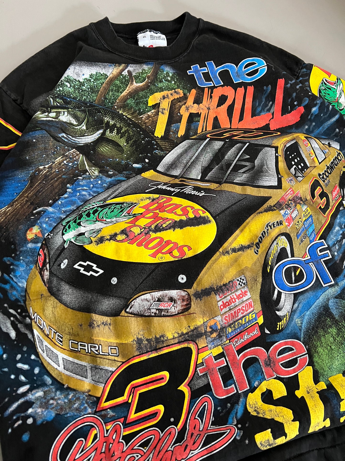 XL 1998 Dale Earnhardt Bass Pro Shop AOP T-shirt