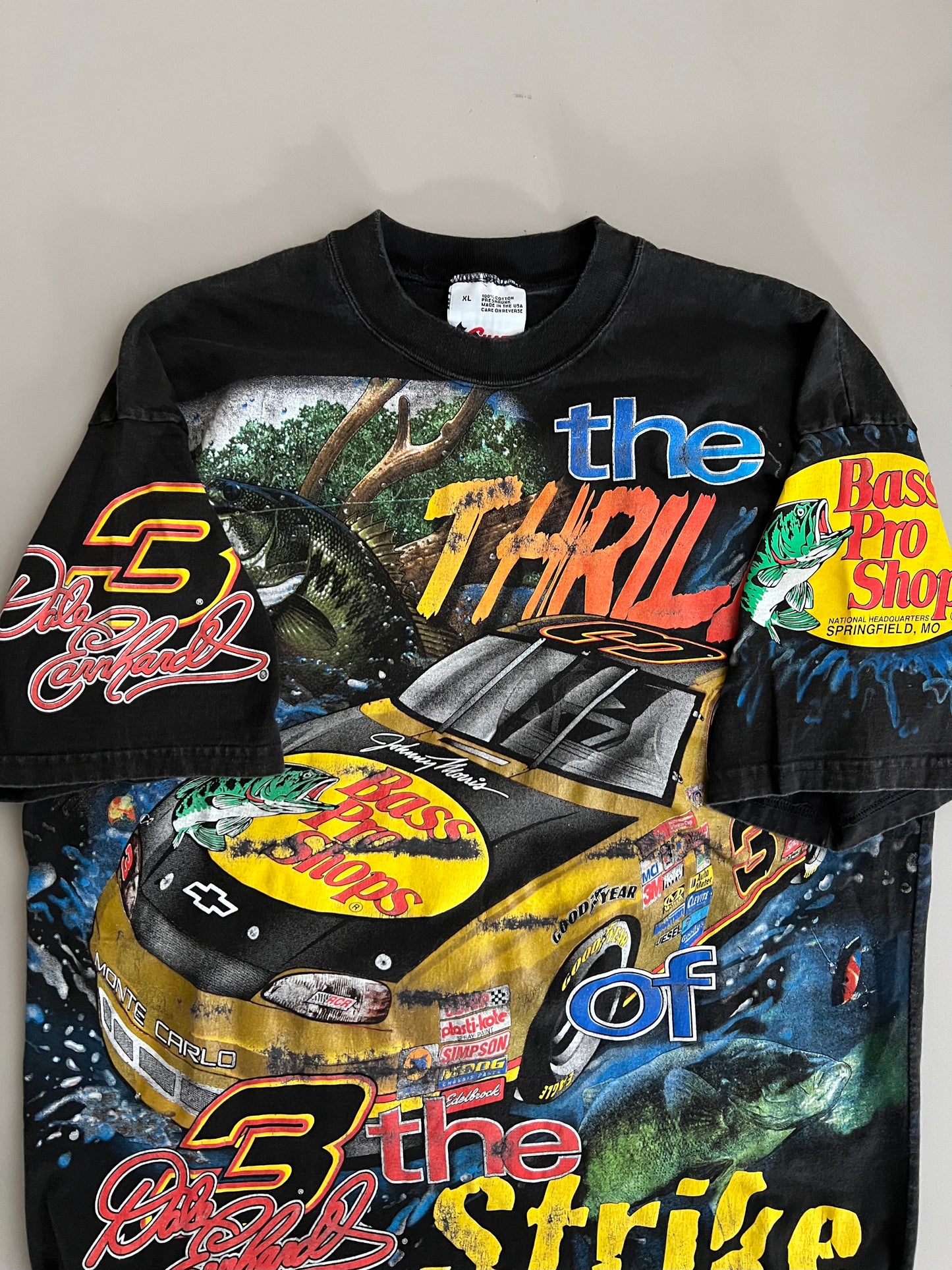 XL 1998 Dale Earnhardt Bass Pro Shop AOP T-shirt