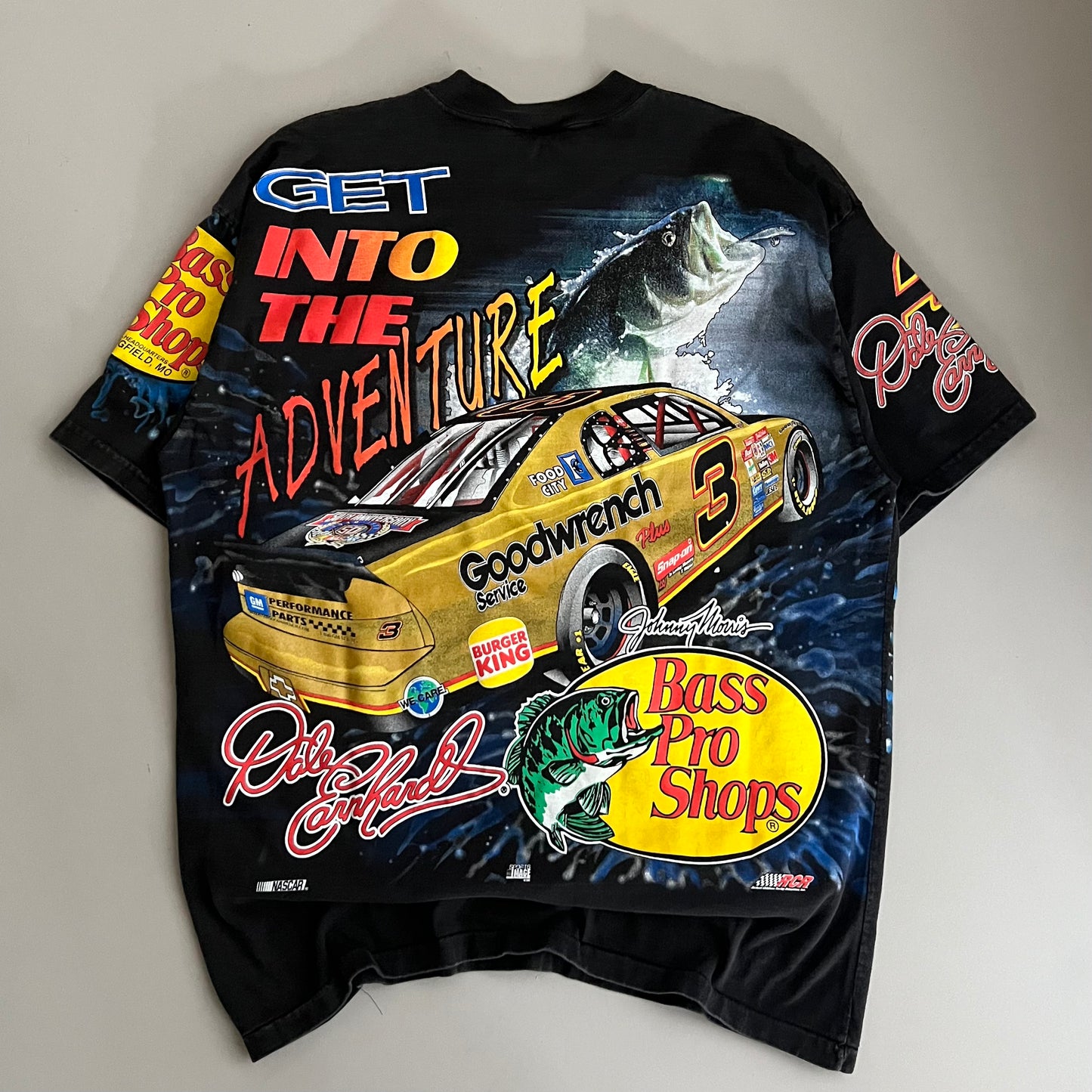XL 1998 Dale Earnhardt Bass Pro Shop AOP T-shirt