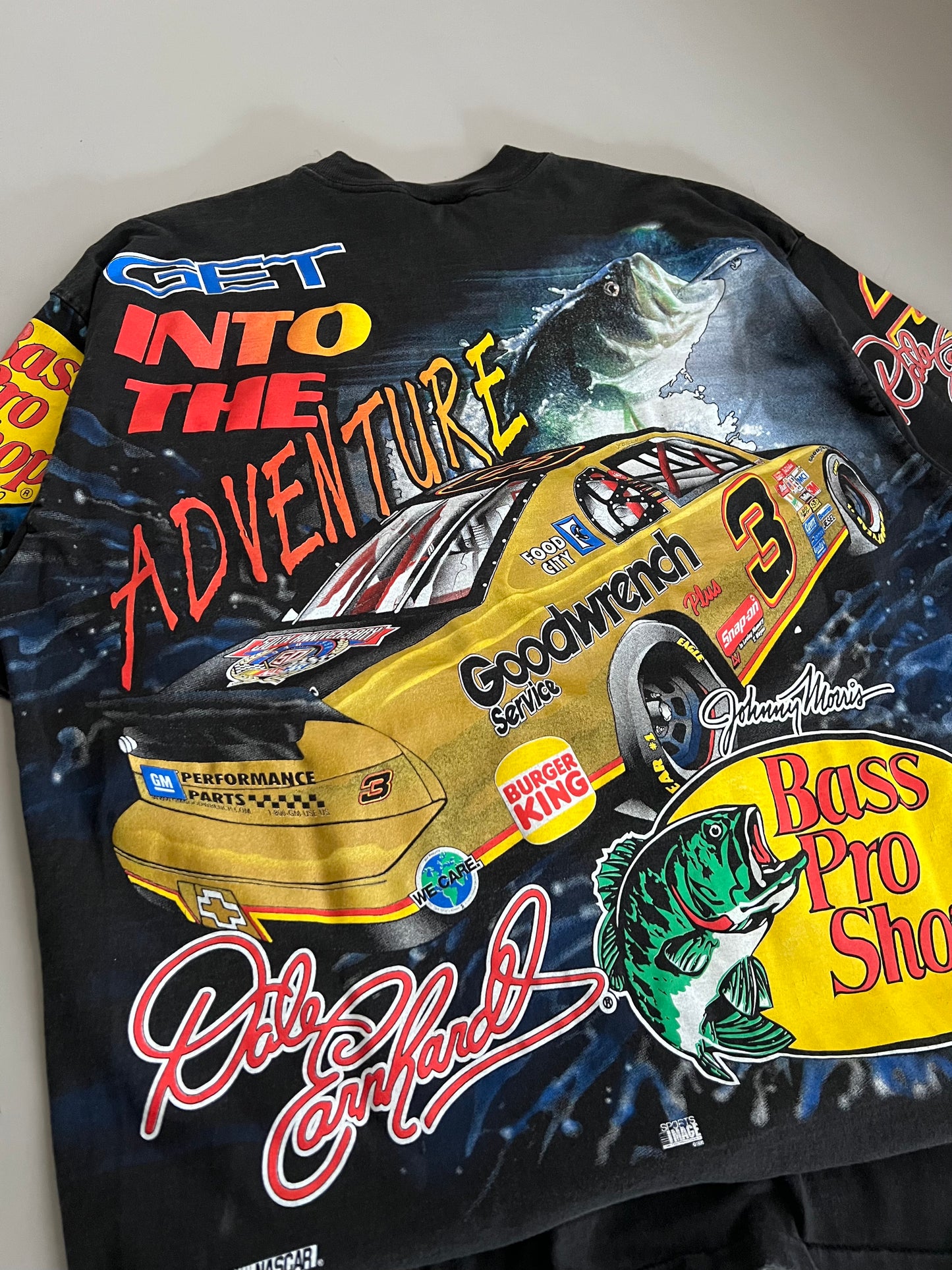 XL 1998 Dale Earnhardt Bass Pro Shop AOP T-shirt