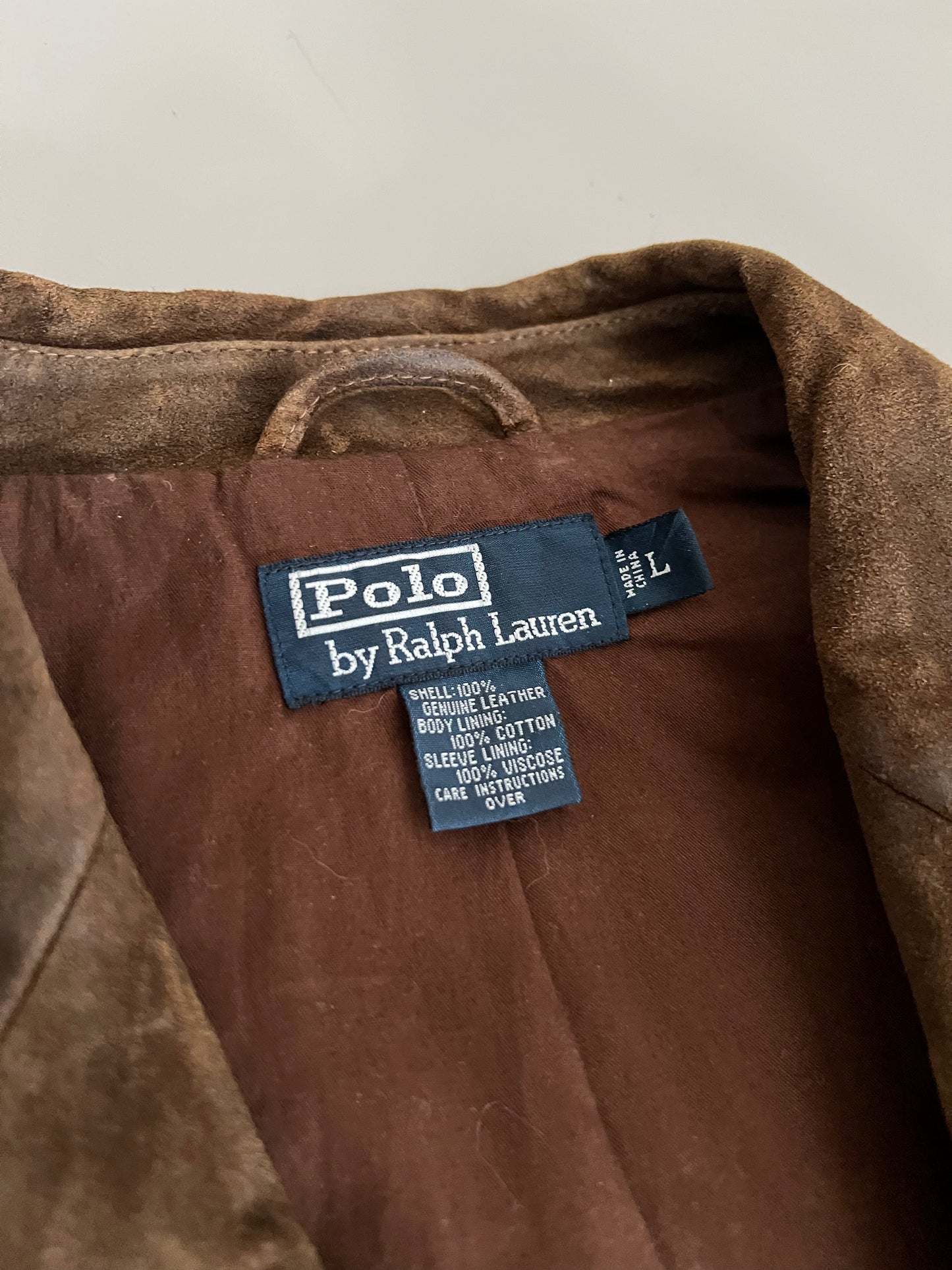 Large 90s Polo Ralph Lauren Oiled Leather Jacket