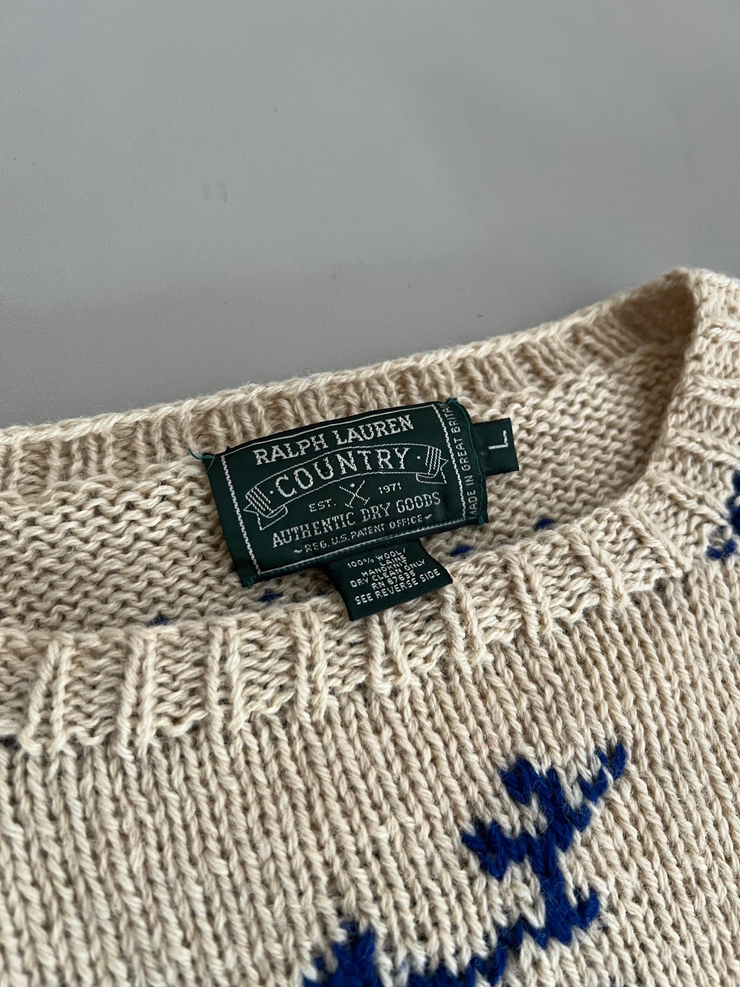 Large Polo Ralph Lauren Country Knit Sweater