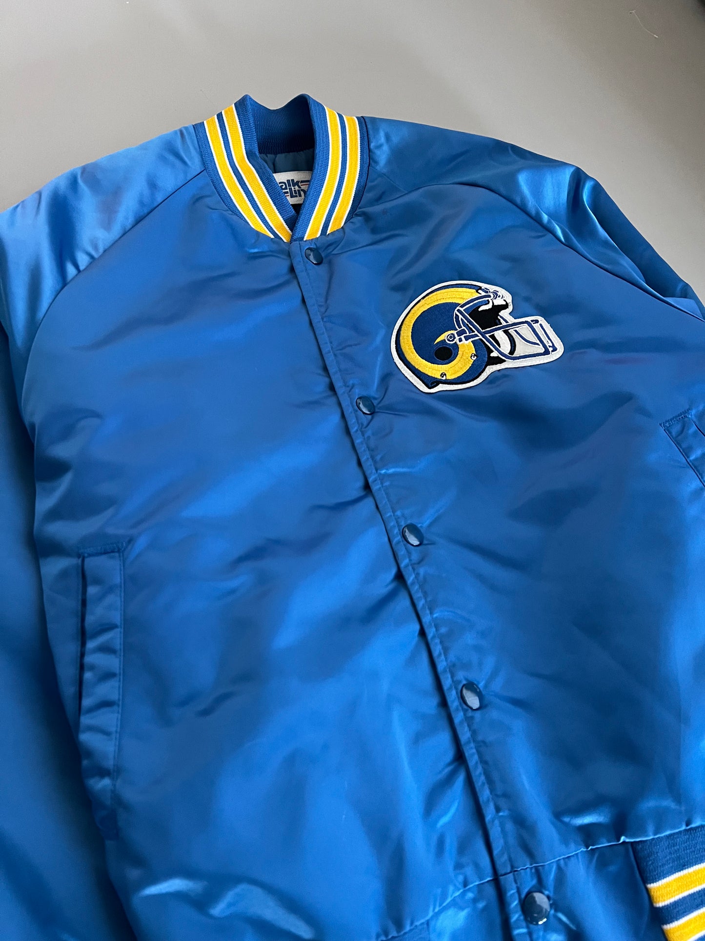 Medium 90s Chalk Line Los Angeles Rams Satin Jacket