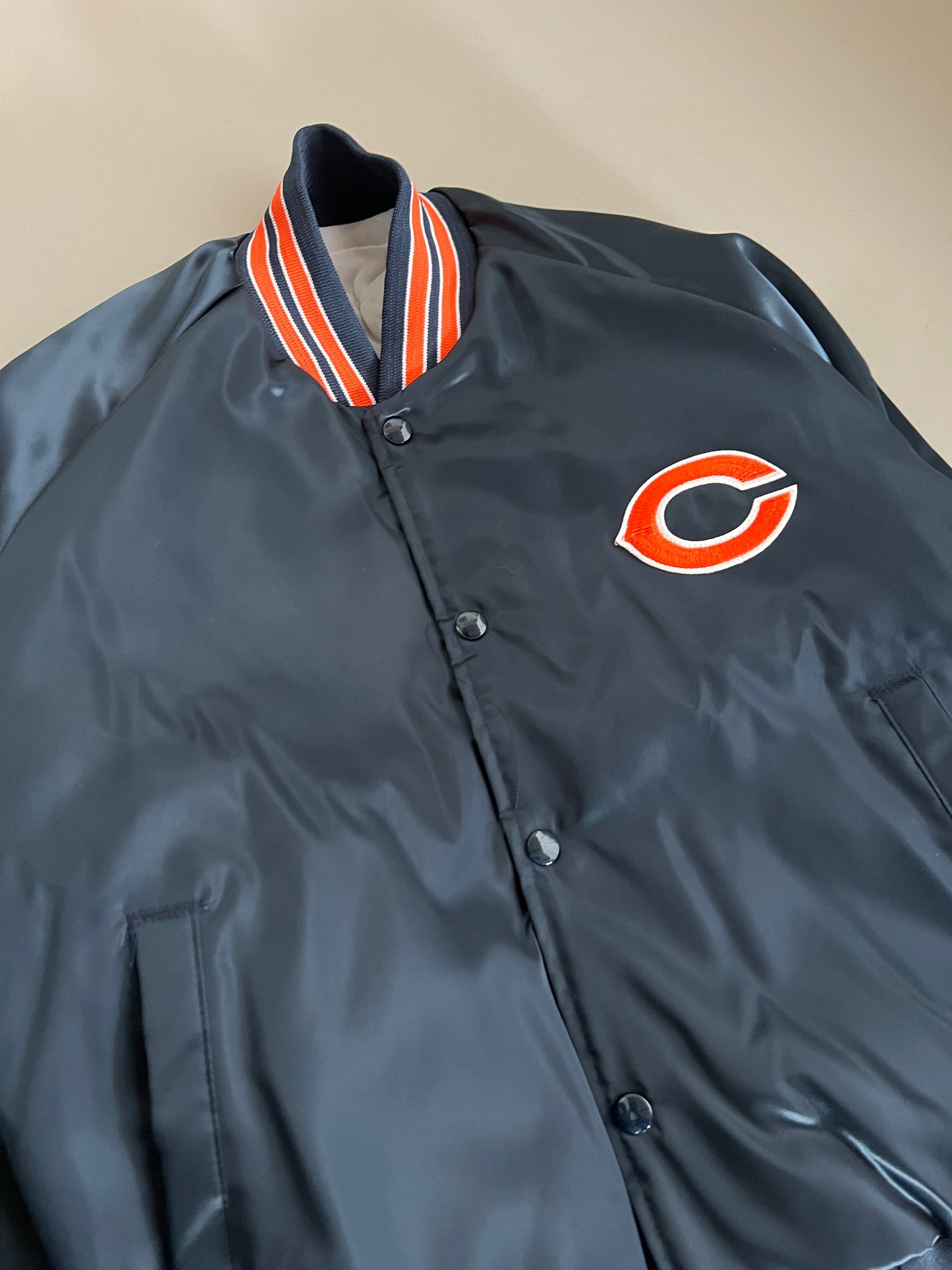 Small Chicago Bears Chalk Line Satin Jacket