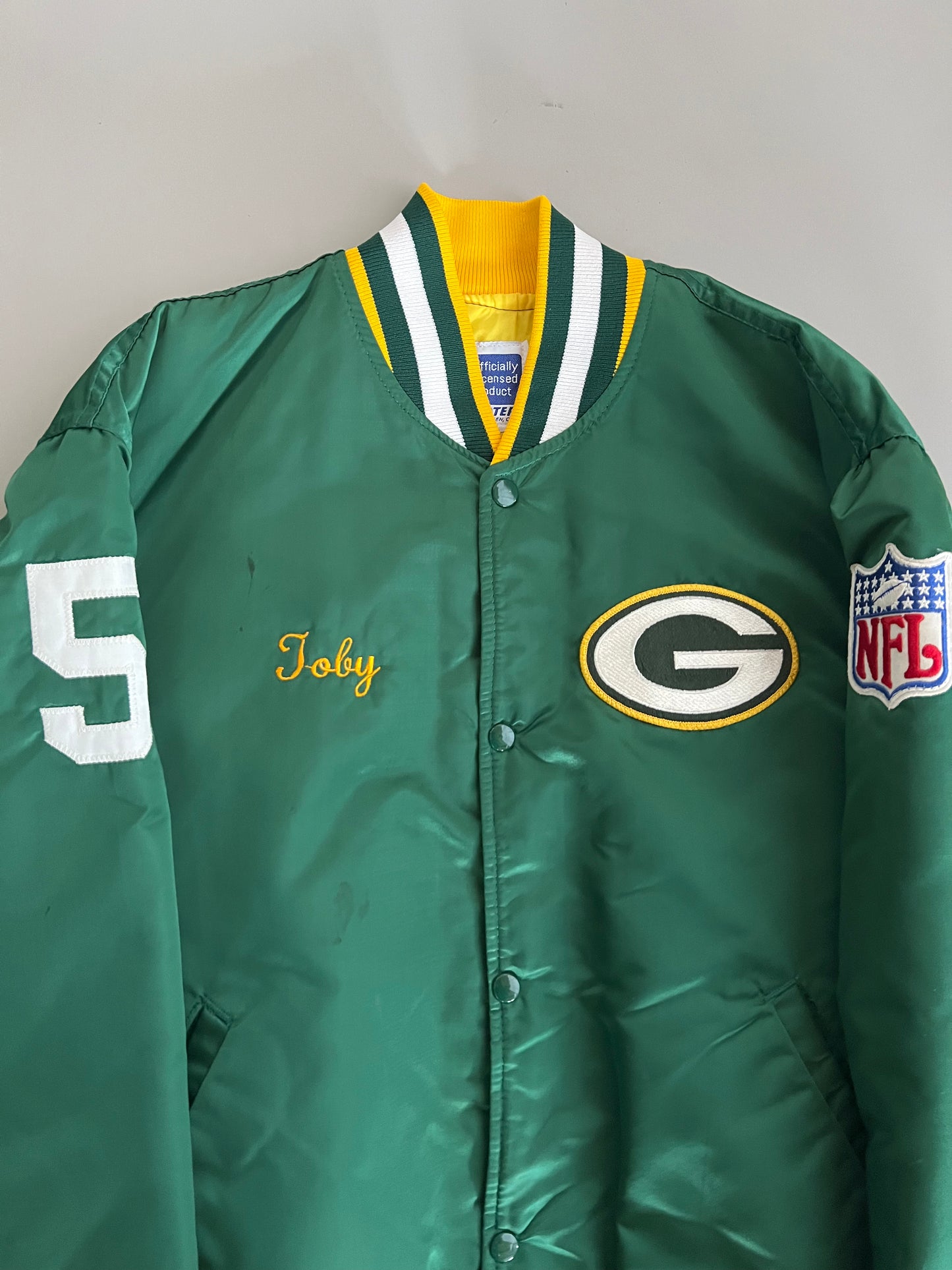 Large 80's Green Bay Packers Starter Satin Jacket