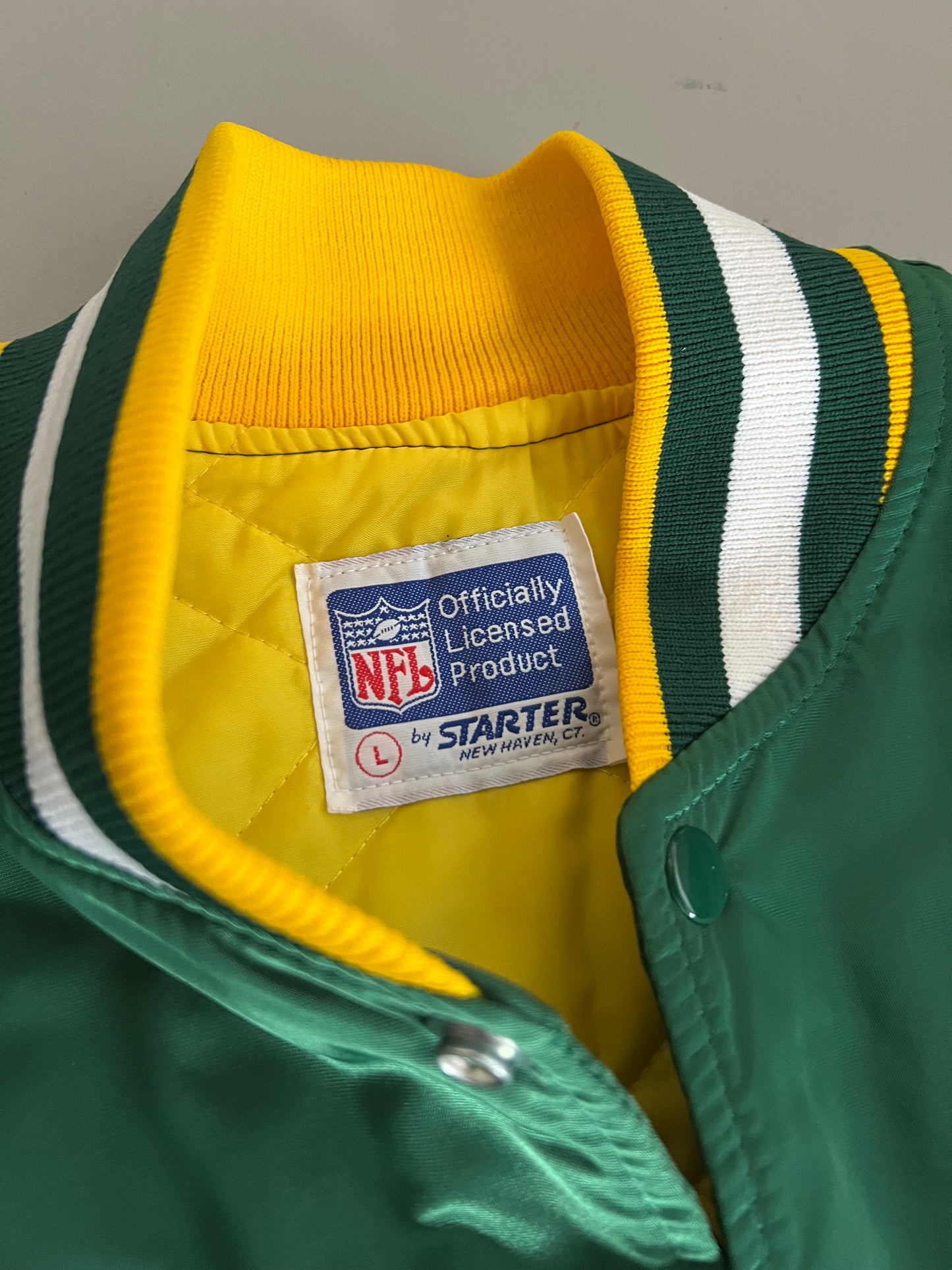 Large 80's Green Bay Packers Starter Satin Jacket