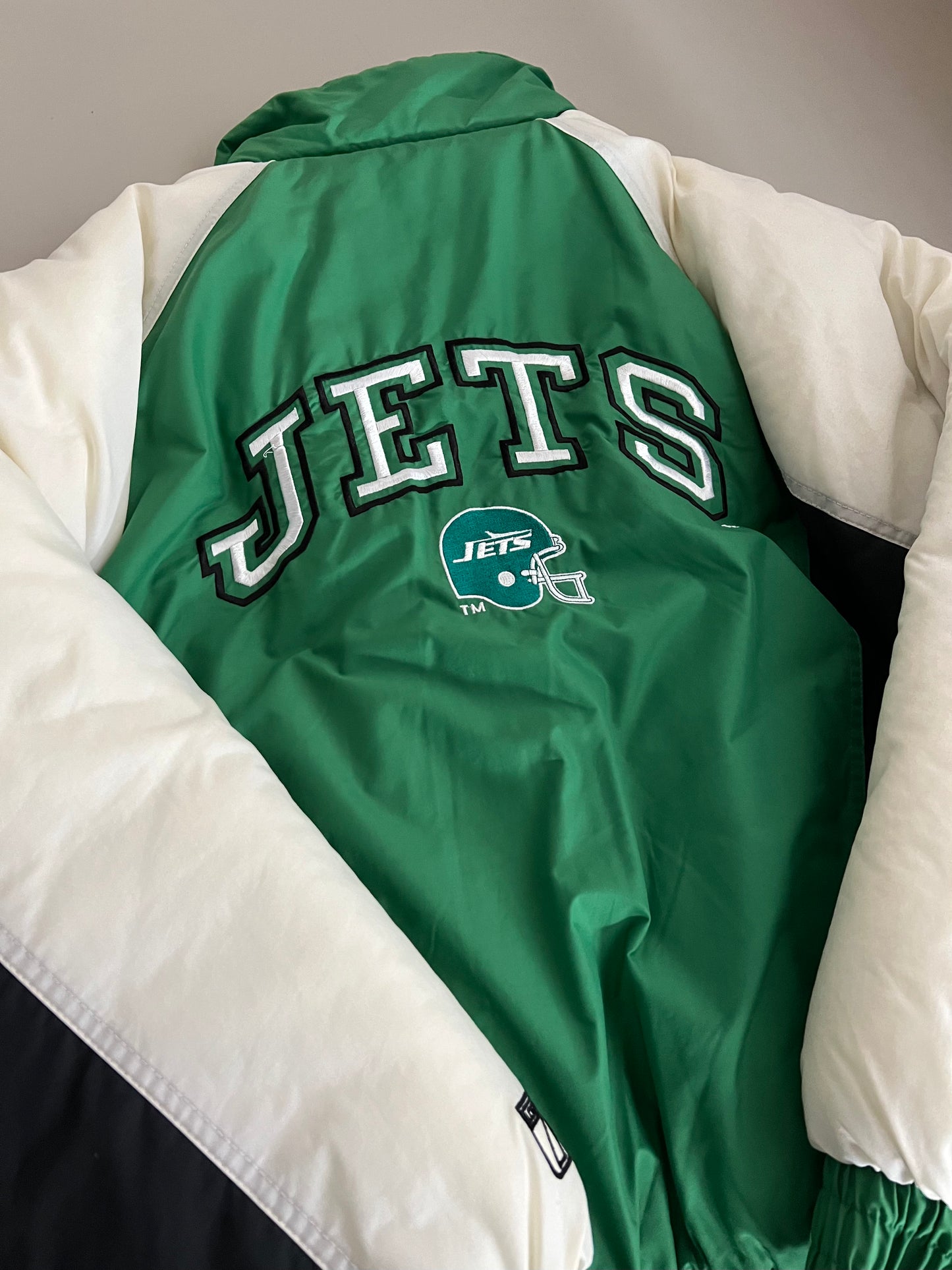 Large 90s New York Jets Logo7 Puffer Jacket