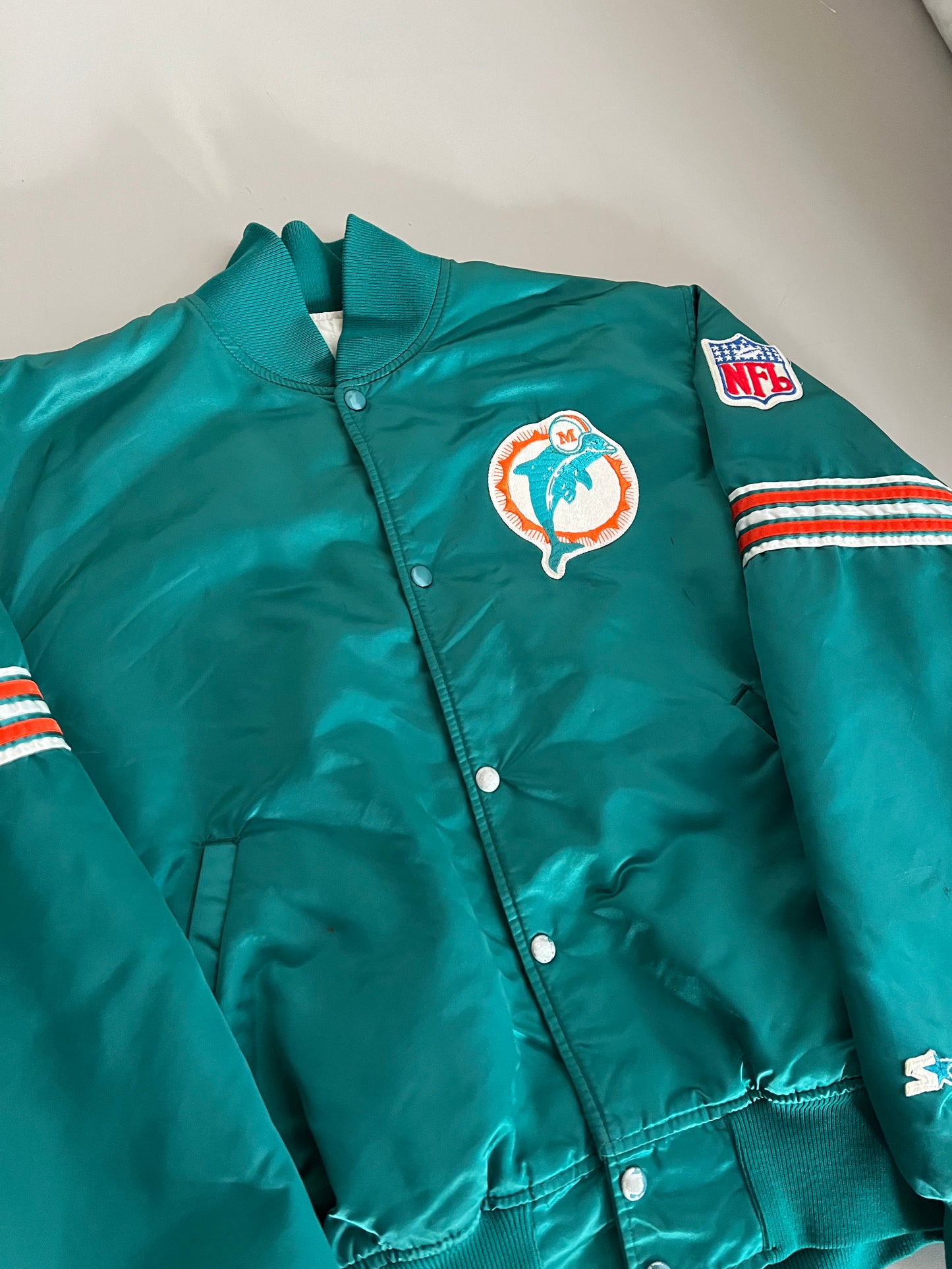 XL 90s Miami Dolphins Starter Satin Jacket