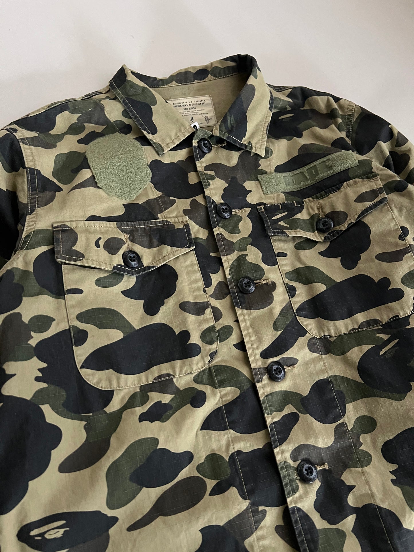 Large Bathing Ape Camo Button Shirt