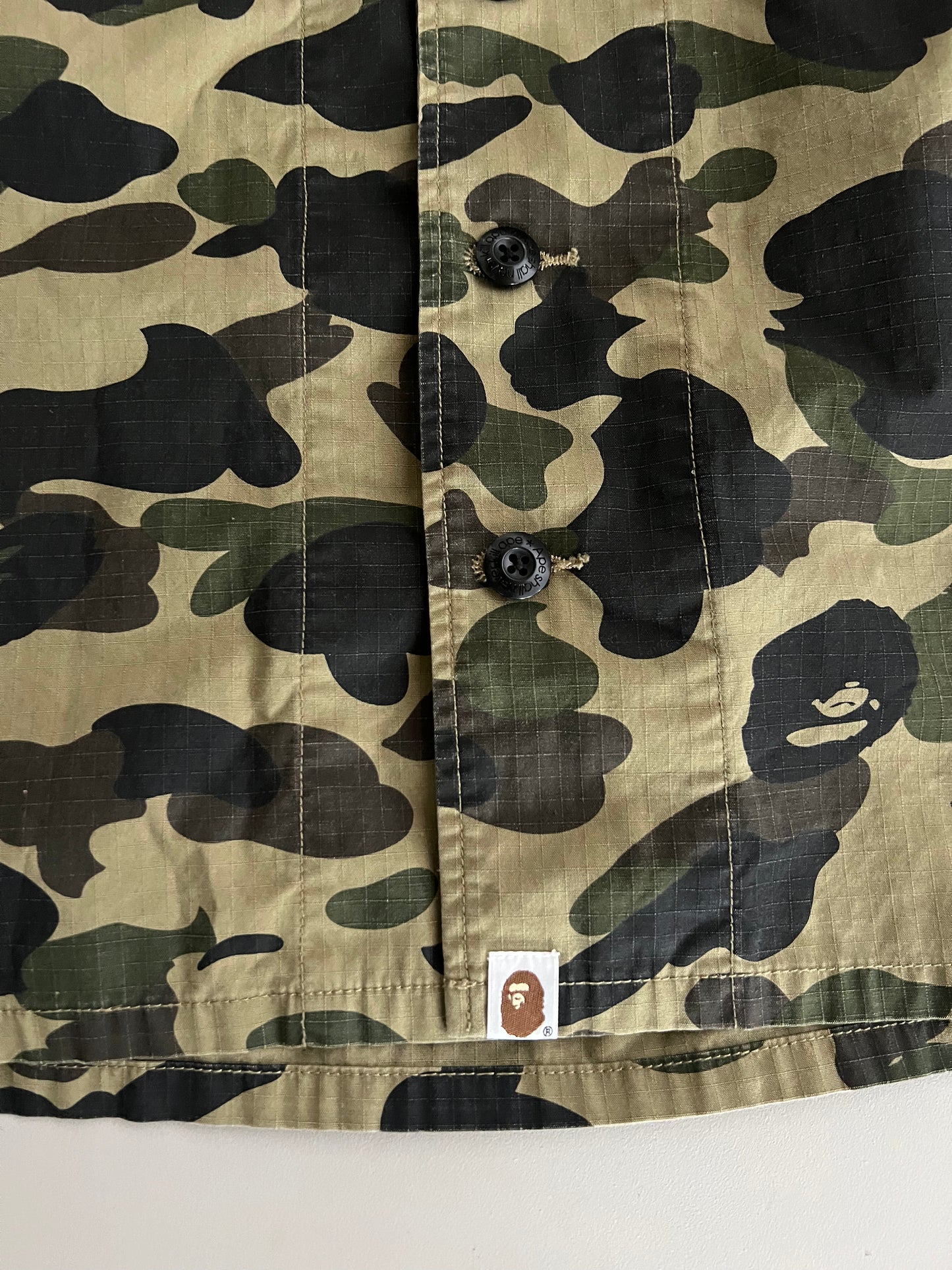 Large Bathing Ape Camo Button Shirt
