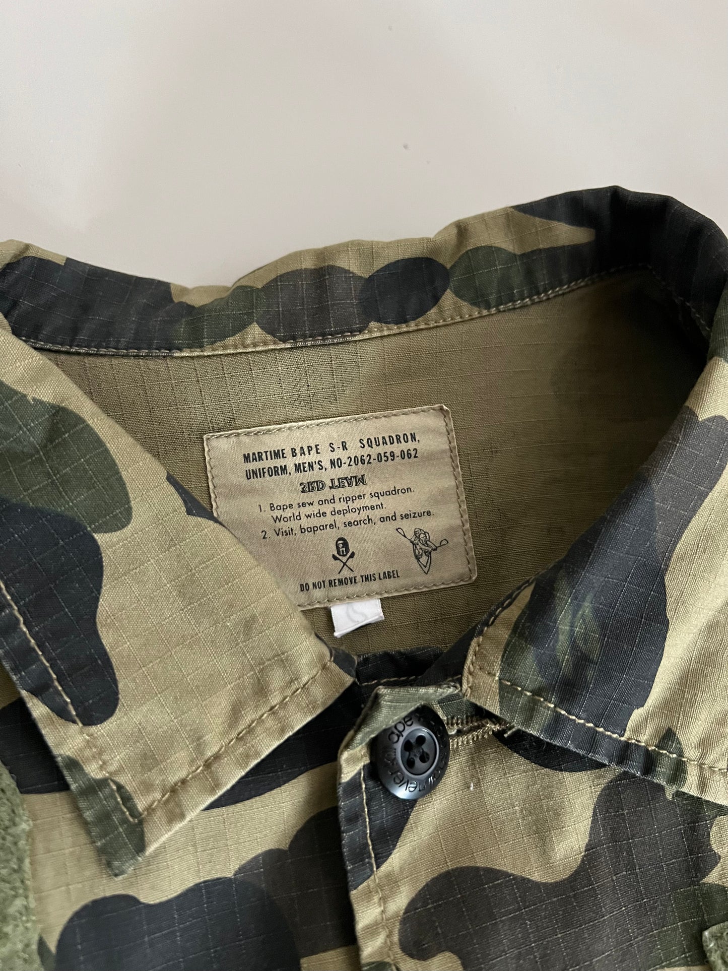Large Bathing Ape Camo Button Shirt
