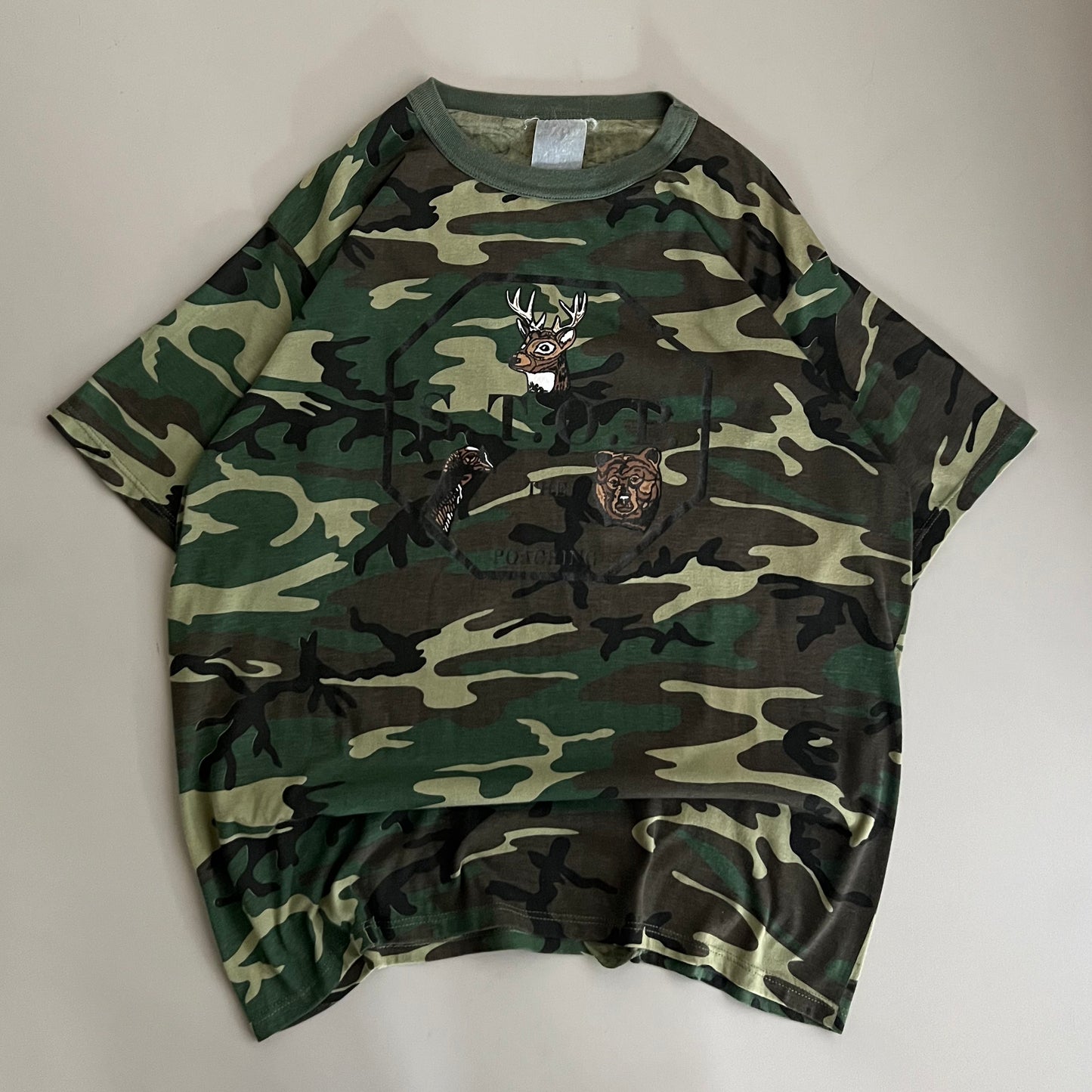 XL 90s STOP The Poaching Camo T-shirt