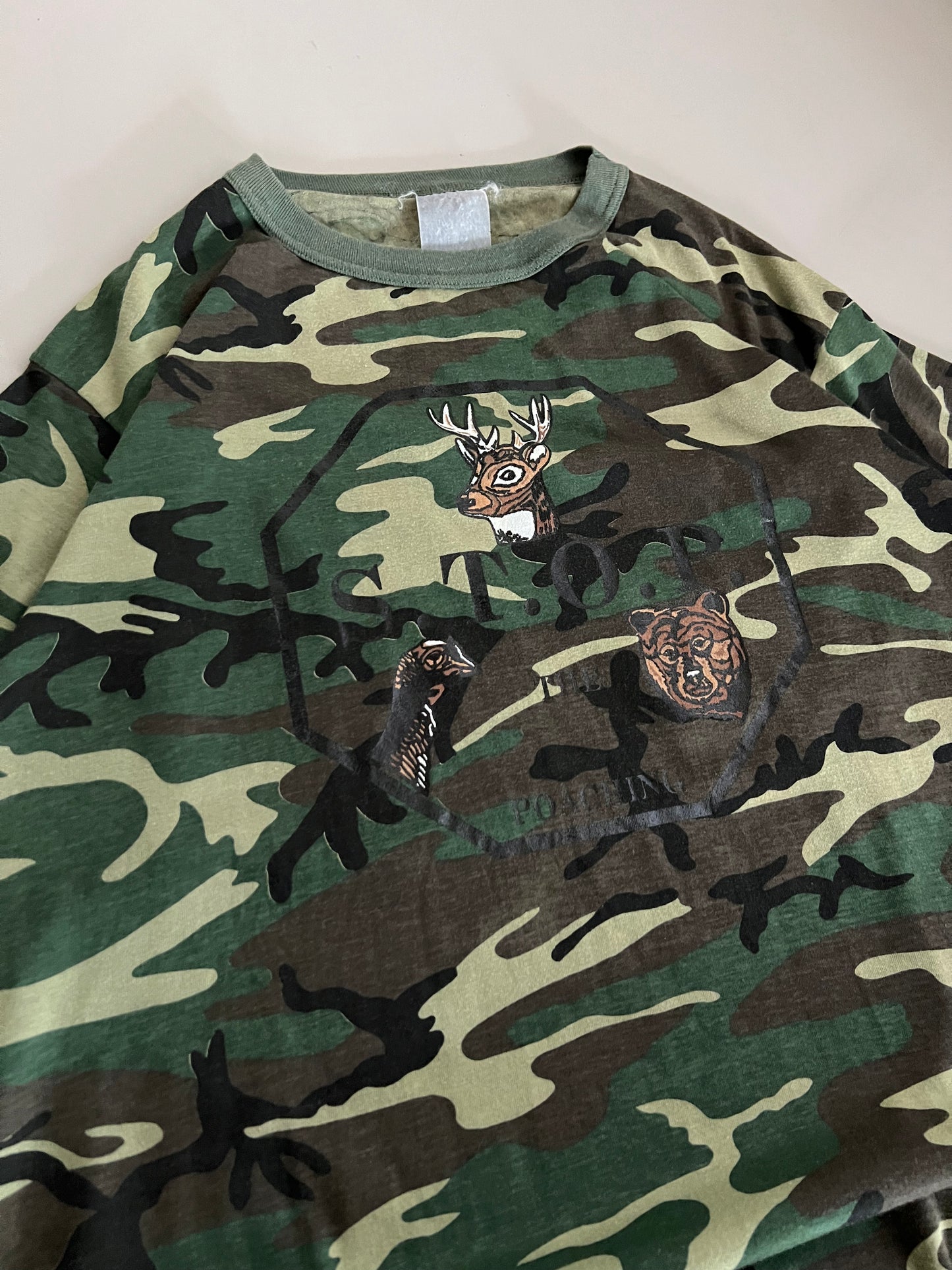 XL 90s STOP The Poaching Camo T-shirt