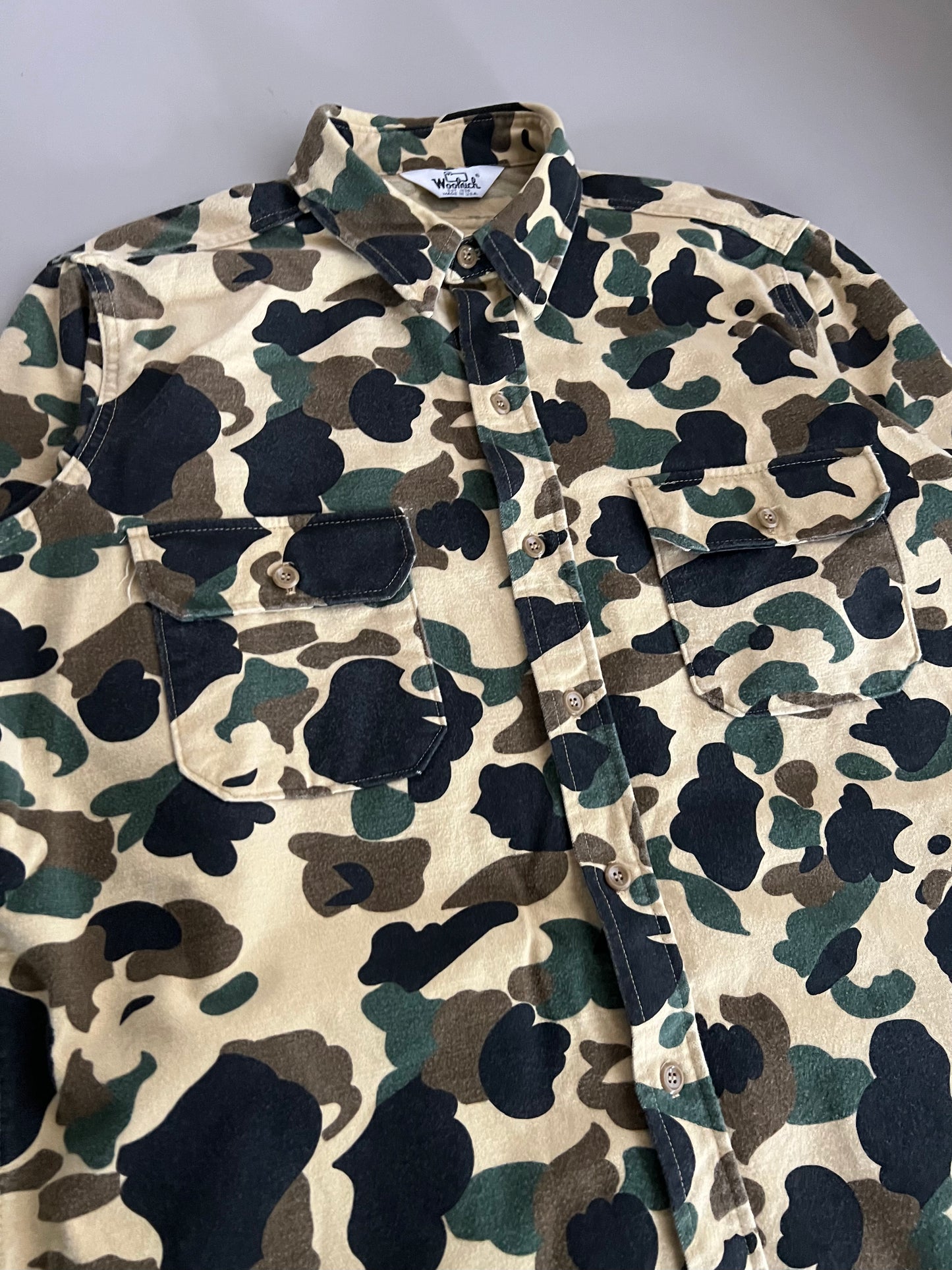 Large 90s Woolrich Duck Camo Button Shirt