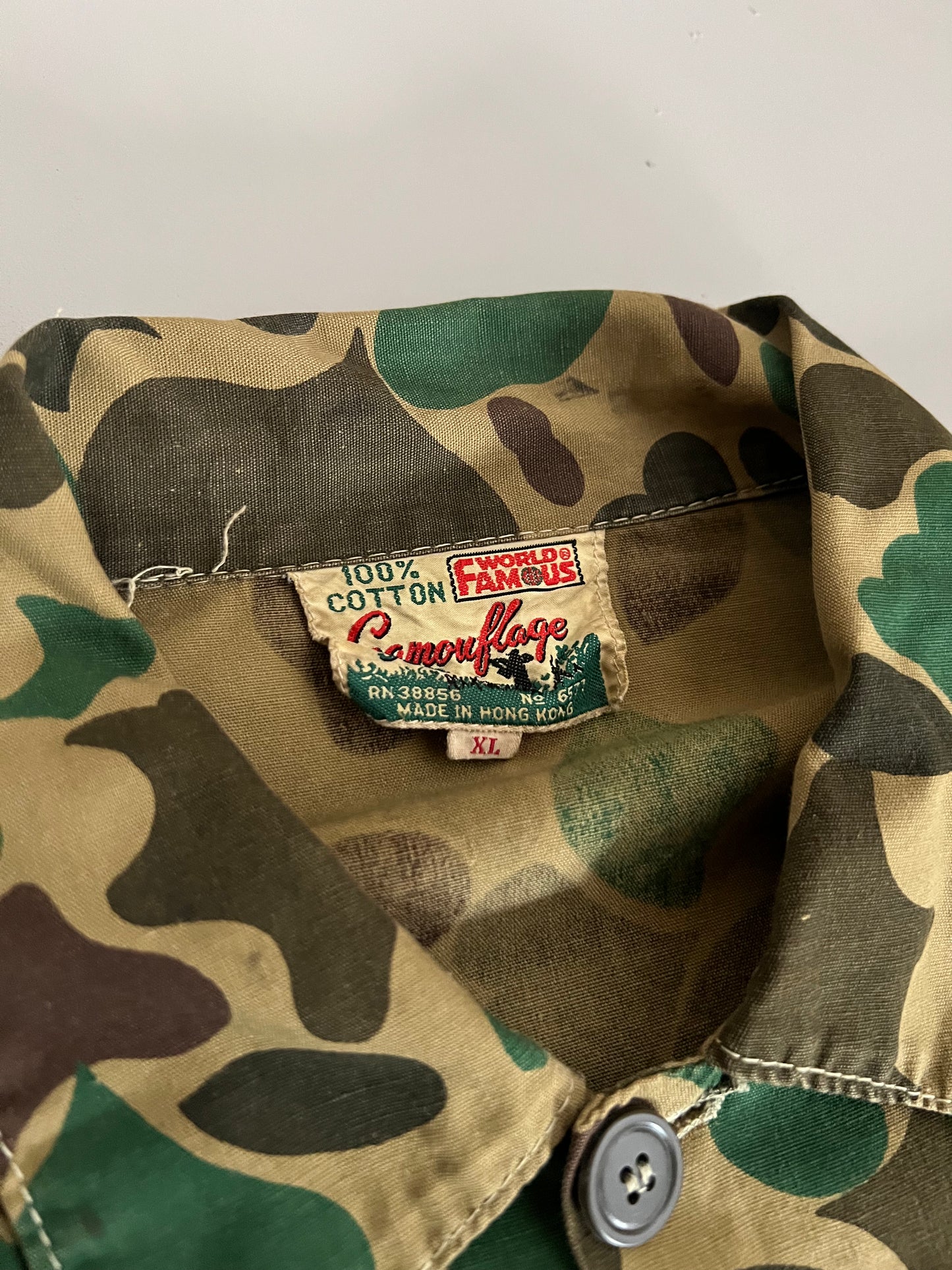 XL 80s World Famous Camo Button Shirt