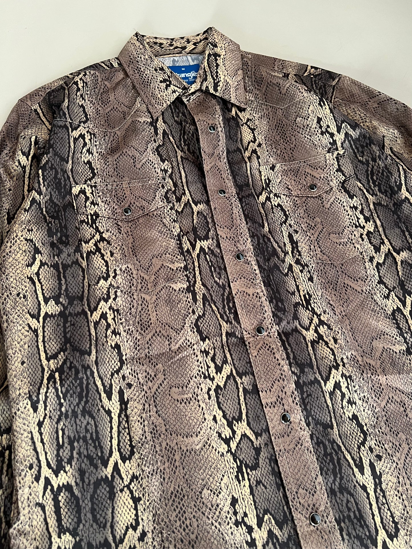 Medium 90s Wrangler Western Wear Snake Print Button Shirt