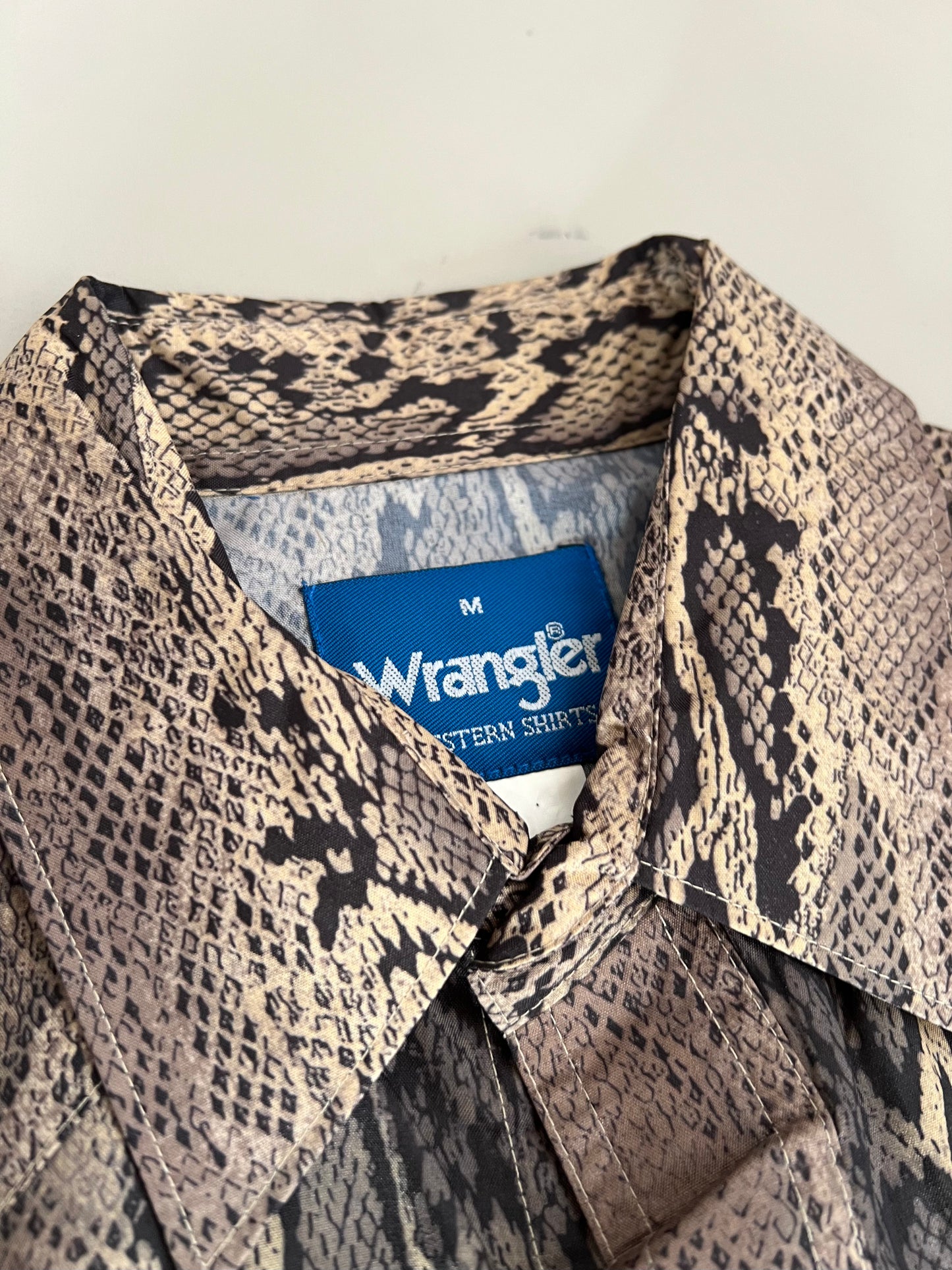 Medium 90s Wrangler Western Wear Snake Print Button Shirt