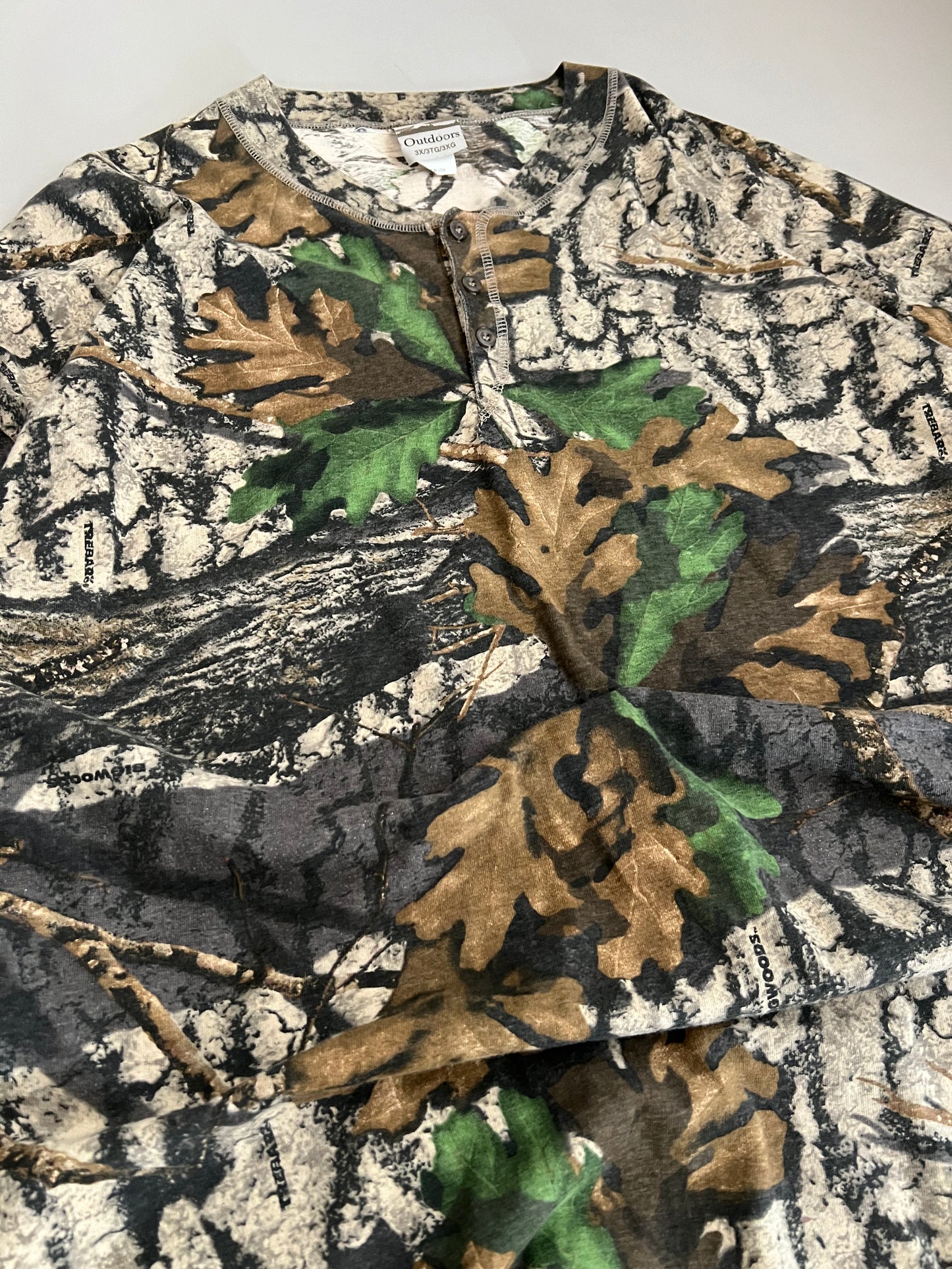 3XL 90s Jerzees Camo Henley