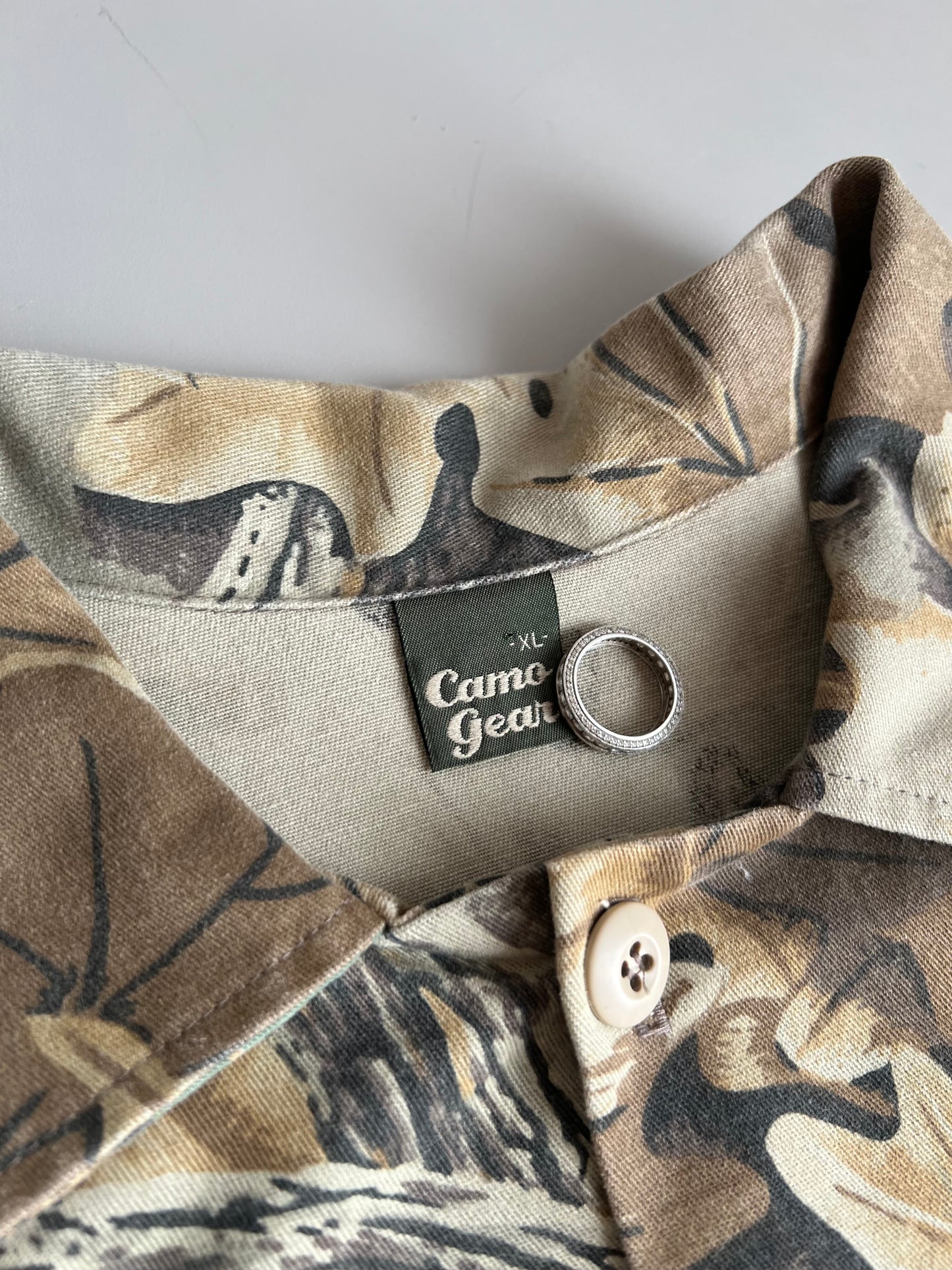 XL 90s Camo Gear Button Shirt