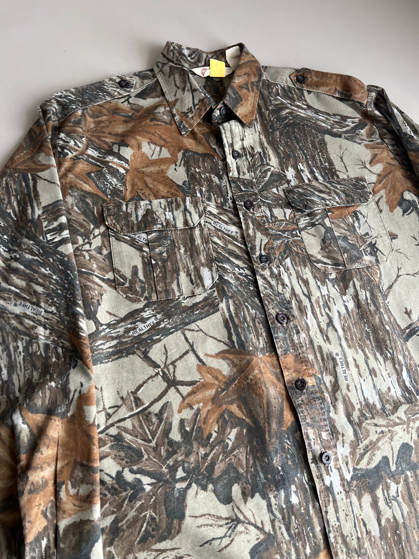 XL 90s Cotton Real Tree Camo Button Shirt