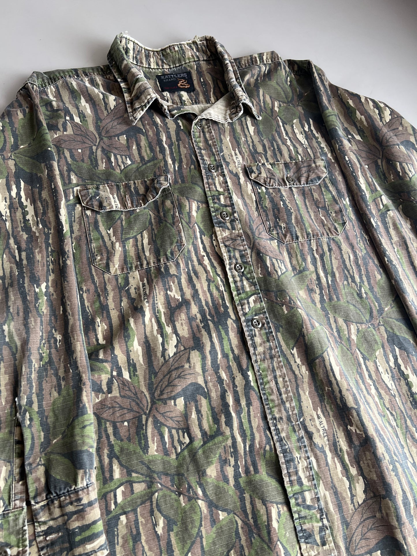 XL 90s Rattlers Brand Camo Button Shirt