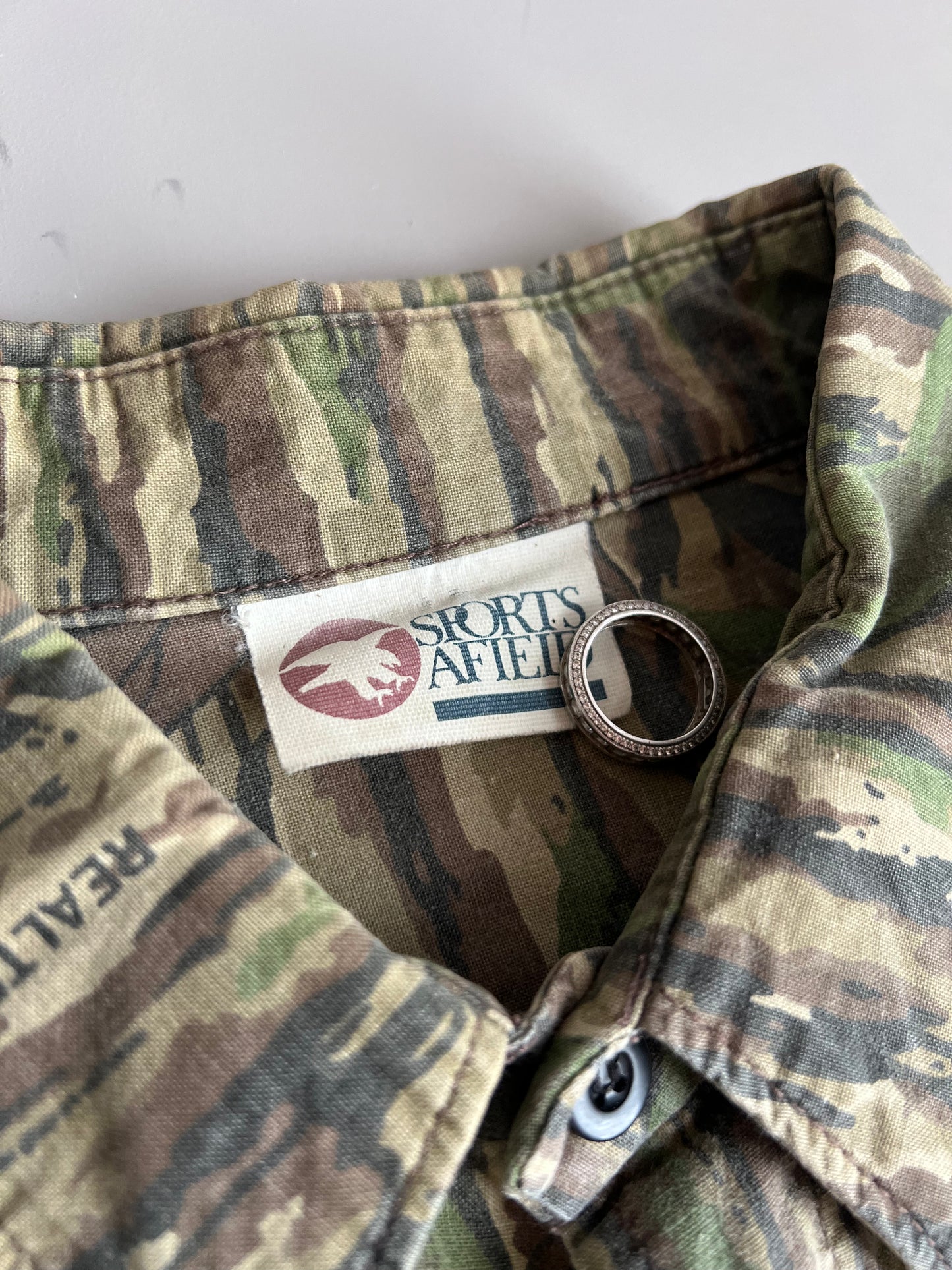 XL 90s Sports Afield Camo Button Shirt