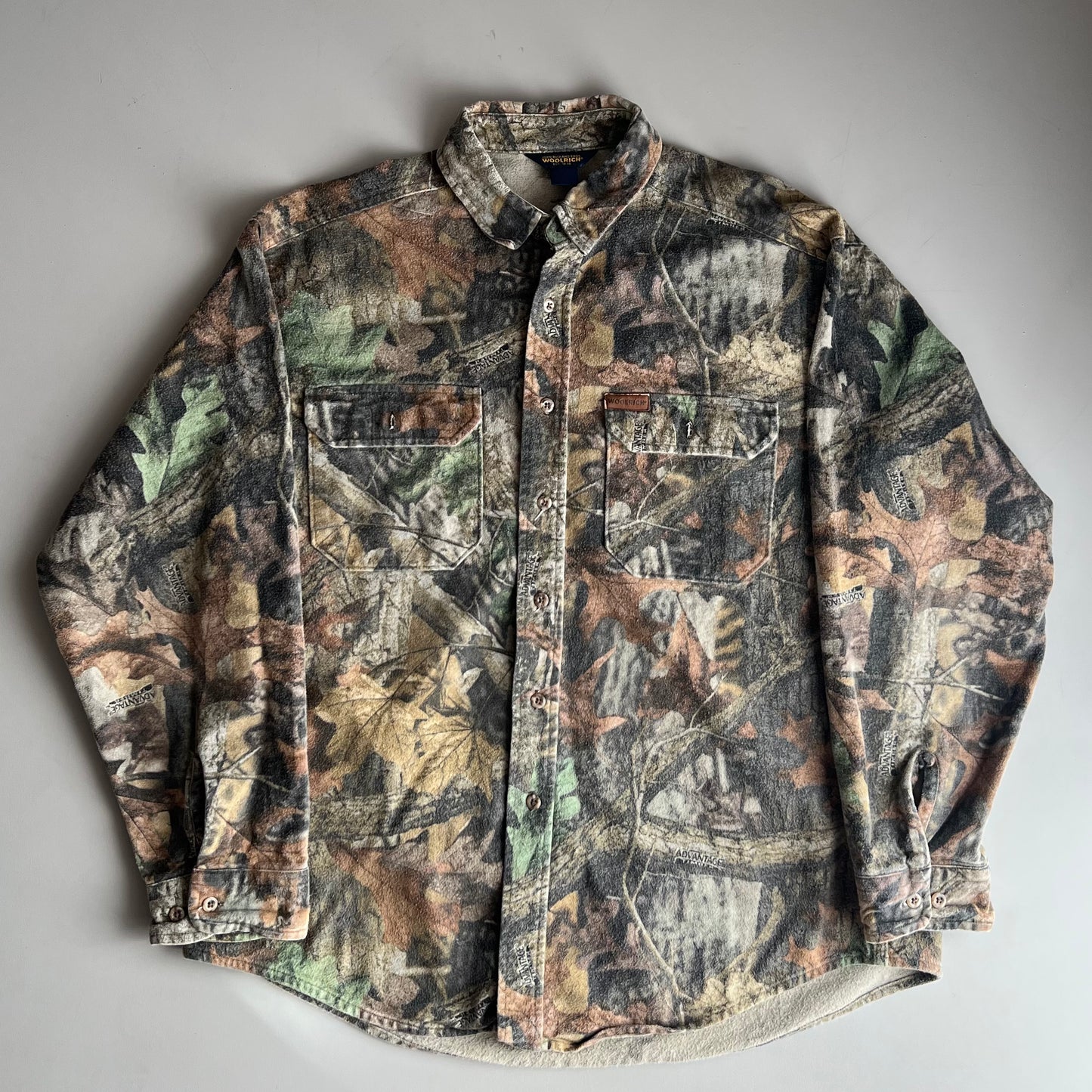 Large 90s Woolrich Camo Button Shirt