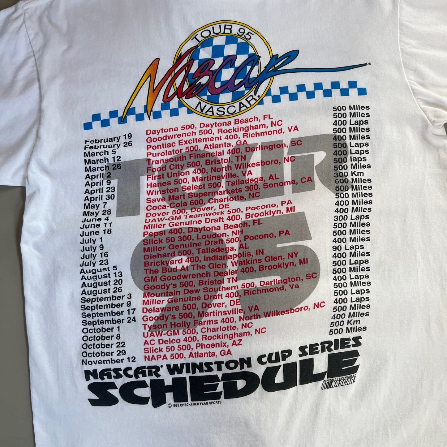 XL 1995 Nascar Tour T-shirt