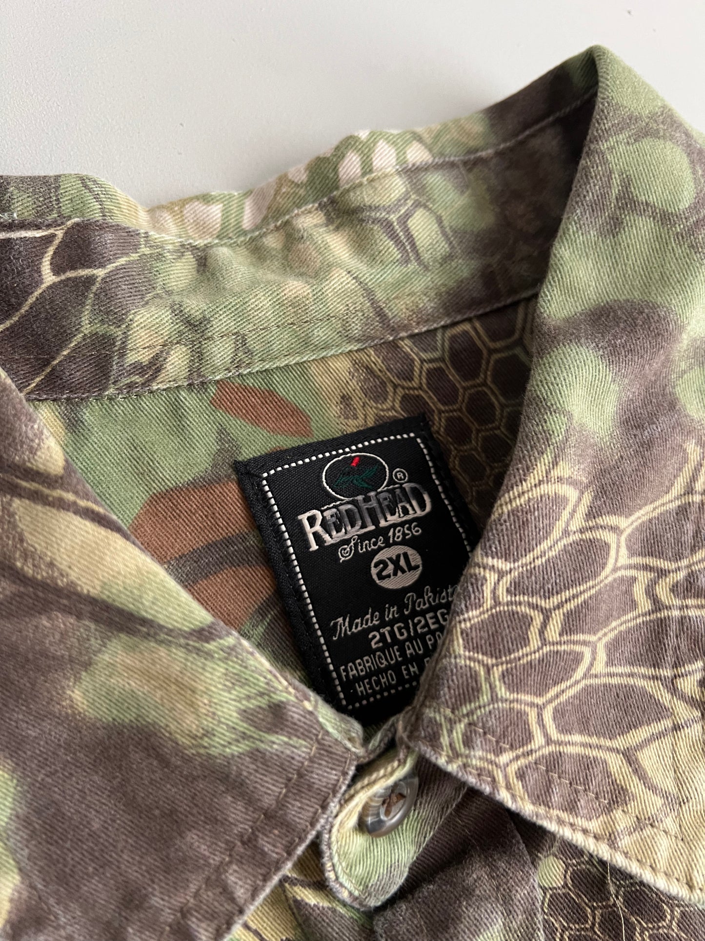 XXL RedHead Snake Camo Button Shirt