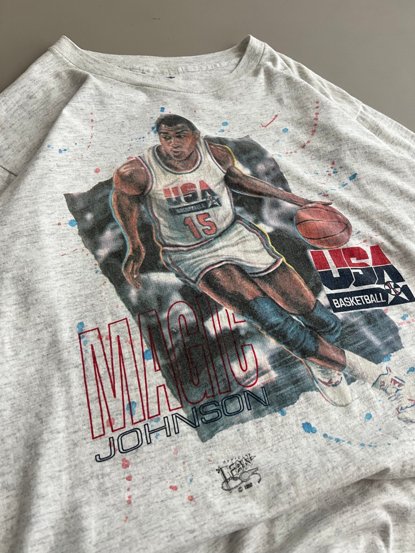 Large 1992 Dream Team Magic Johnson T-shirt