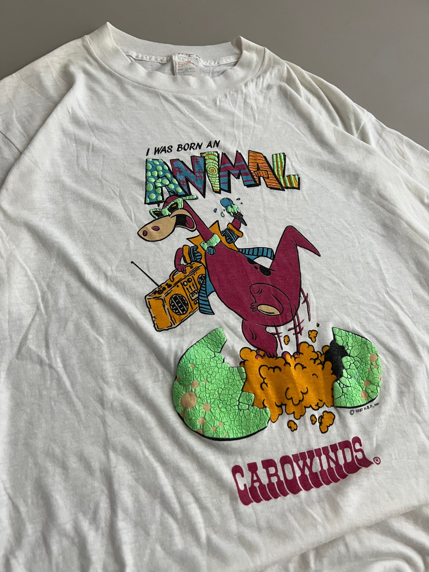 XL 1987 Carowinds I Was Born an Animal T-shirt
