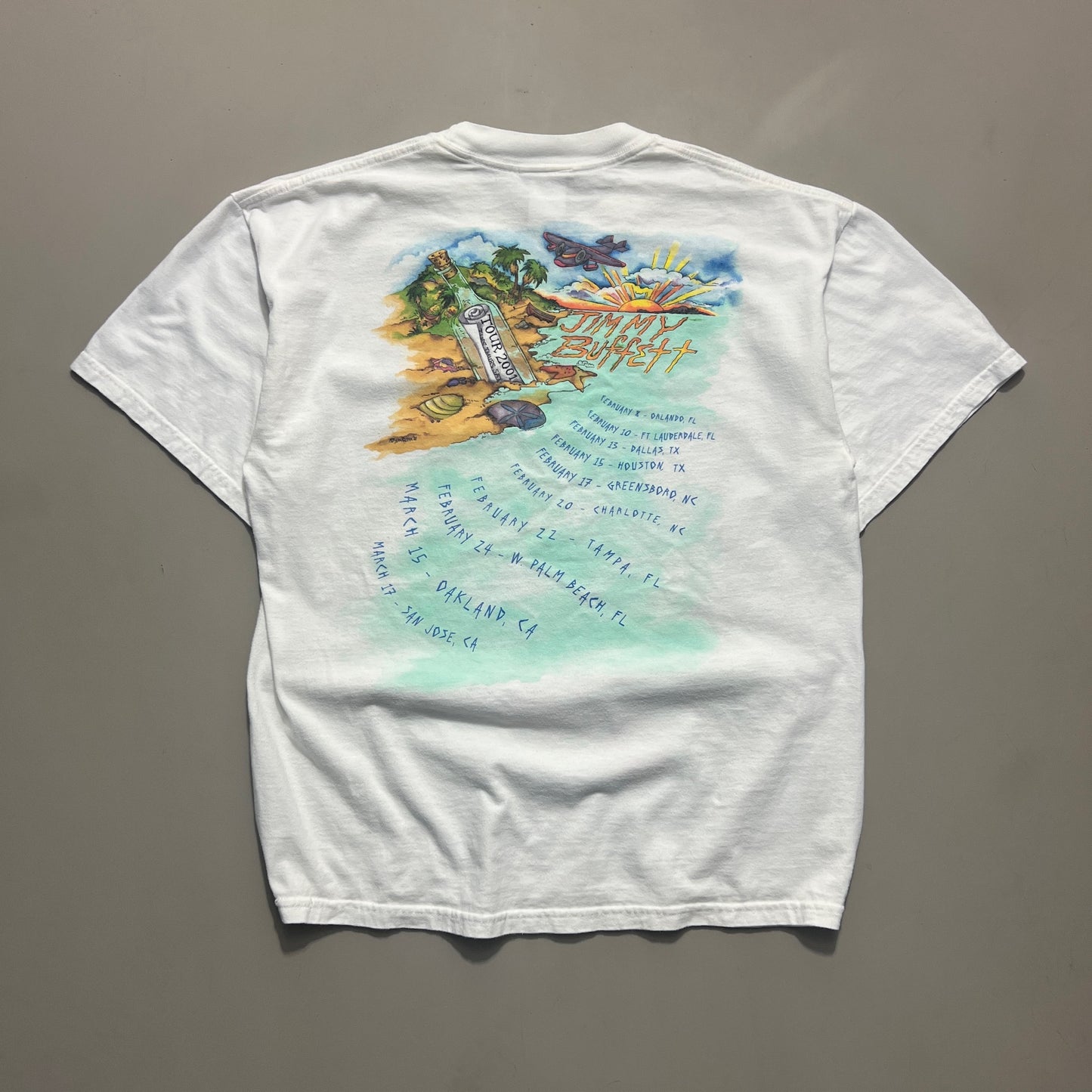 Large 2001 Jimmy Buffet Tues Thurs Sat Tour T-shirt
