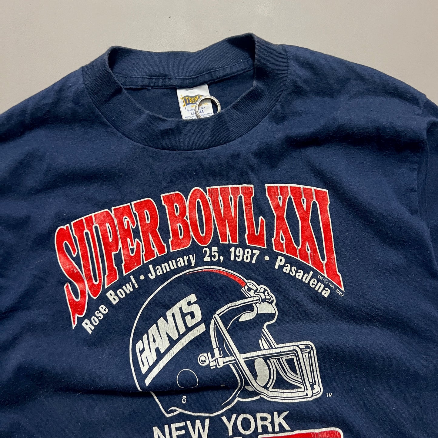 Large 1986 New York Giants Super Bowl XXI T-shirt