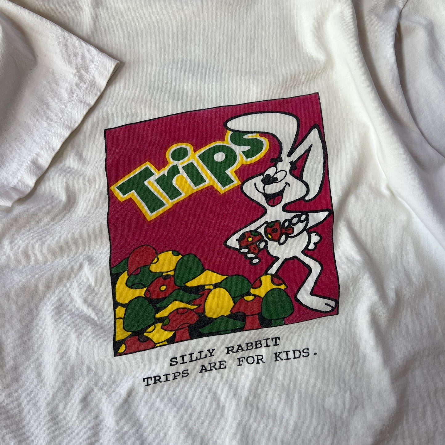 Large 1990s General Mills Trips are for Kids Parody T-shirt
