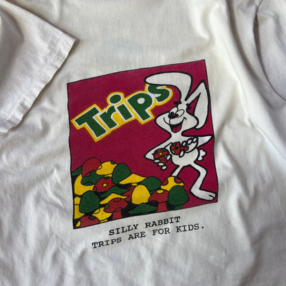 Large 1990s General Mills Trips are for Kids Parody T-shirt