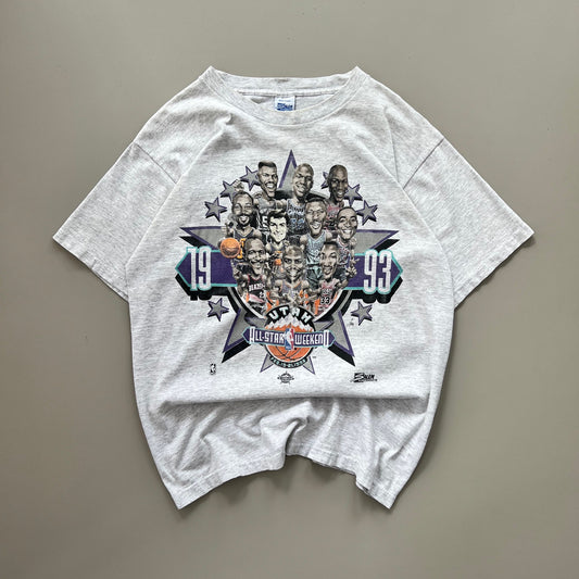 Large 1993 Utah NBA All Star Game Caricature T-shirt